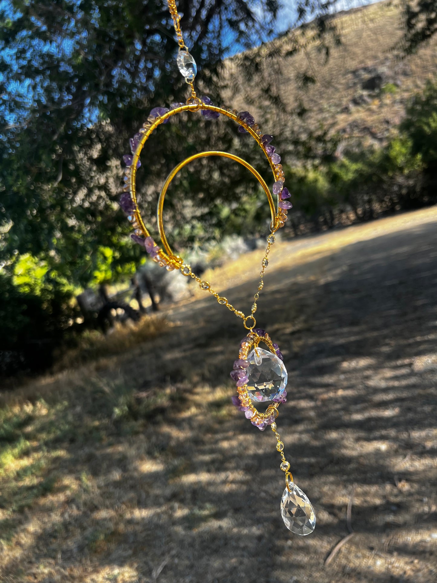 “Syrilla” Amethyst Crystal Suncatcher