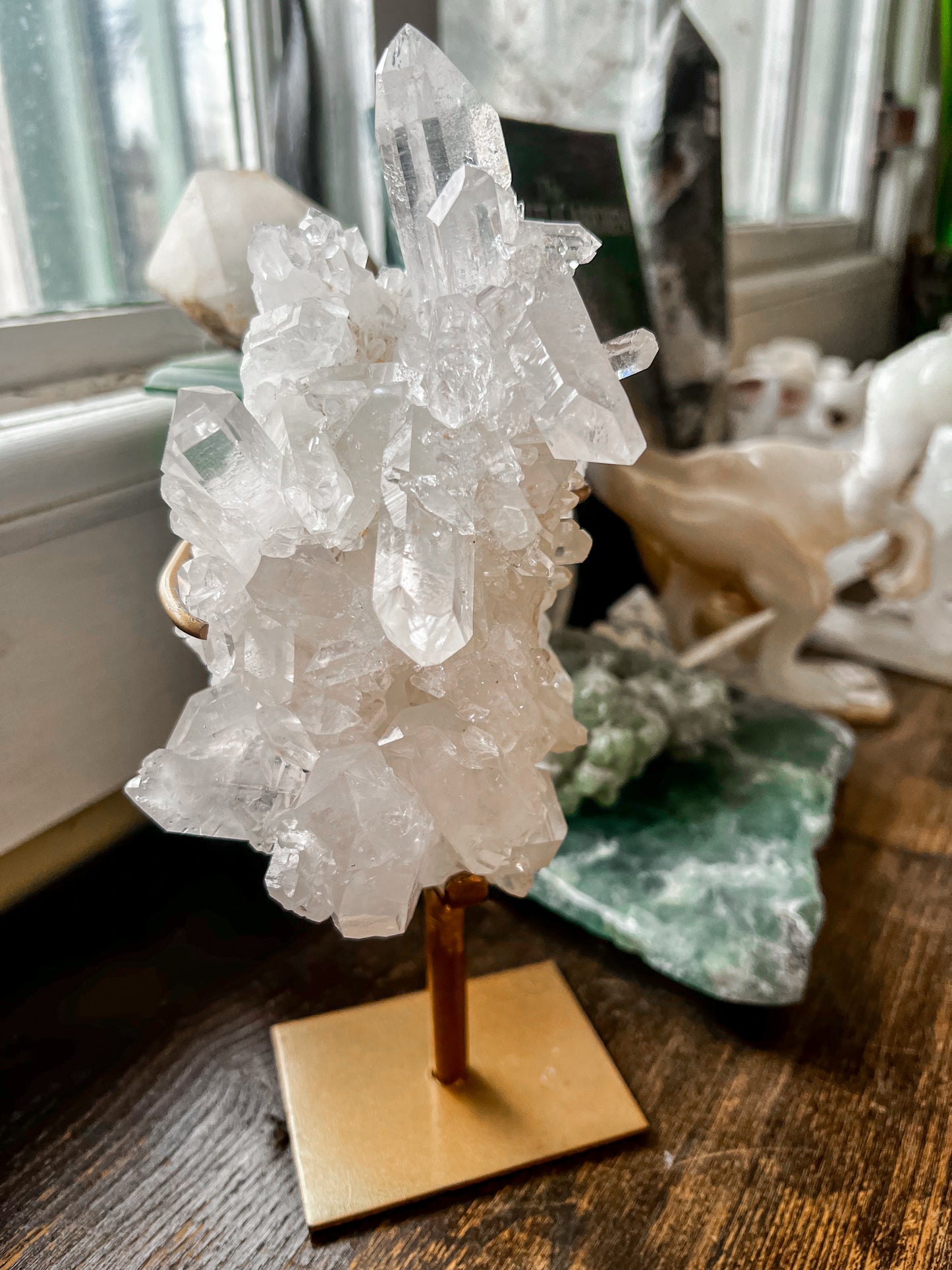 High Grade Brazilian Clear Quartz on Stand