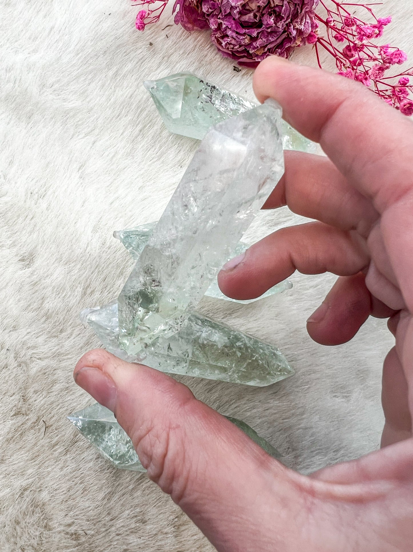 Prasiolite Green Amethyst Double Points