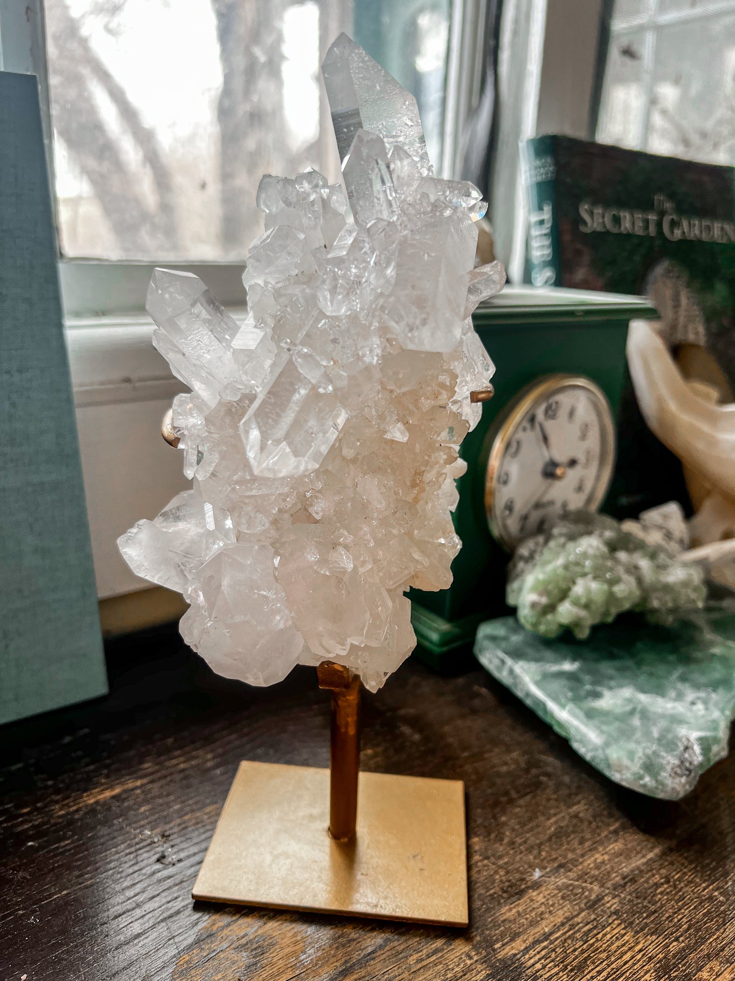 High Grade Brazilian Clear Quartz on Stand