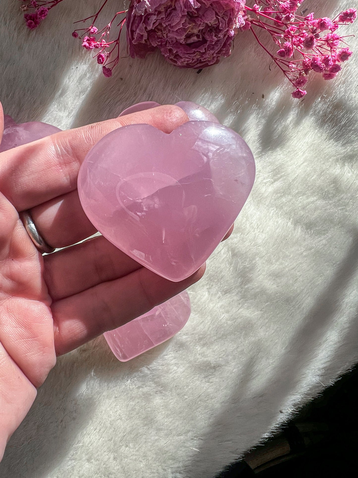 Jelly Rose Quartz Hearts