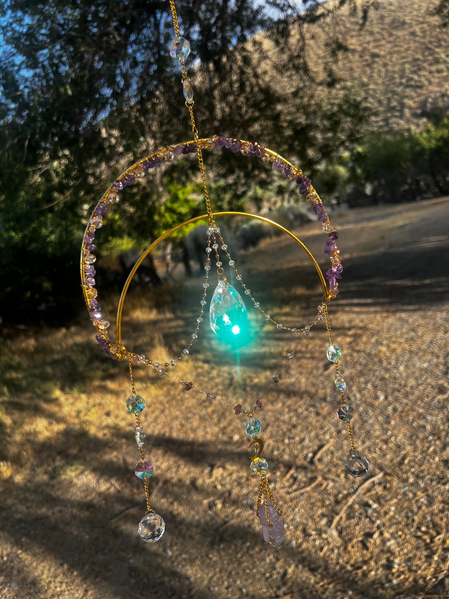 “Annalise” Amethyst Double Point Crystal Suncatcher