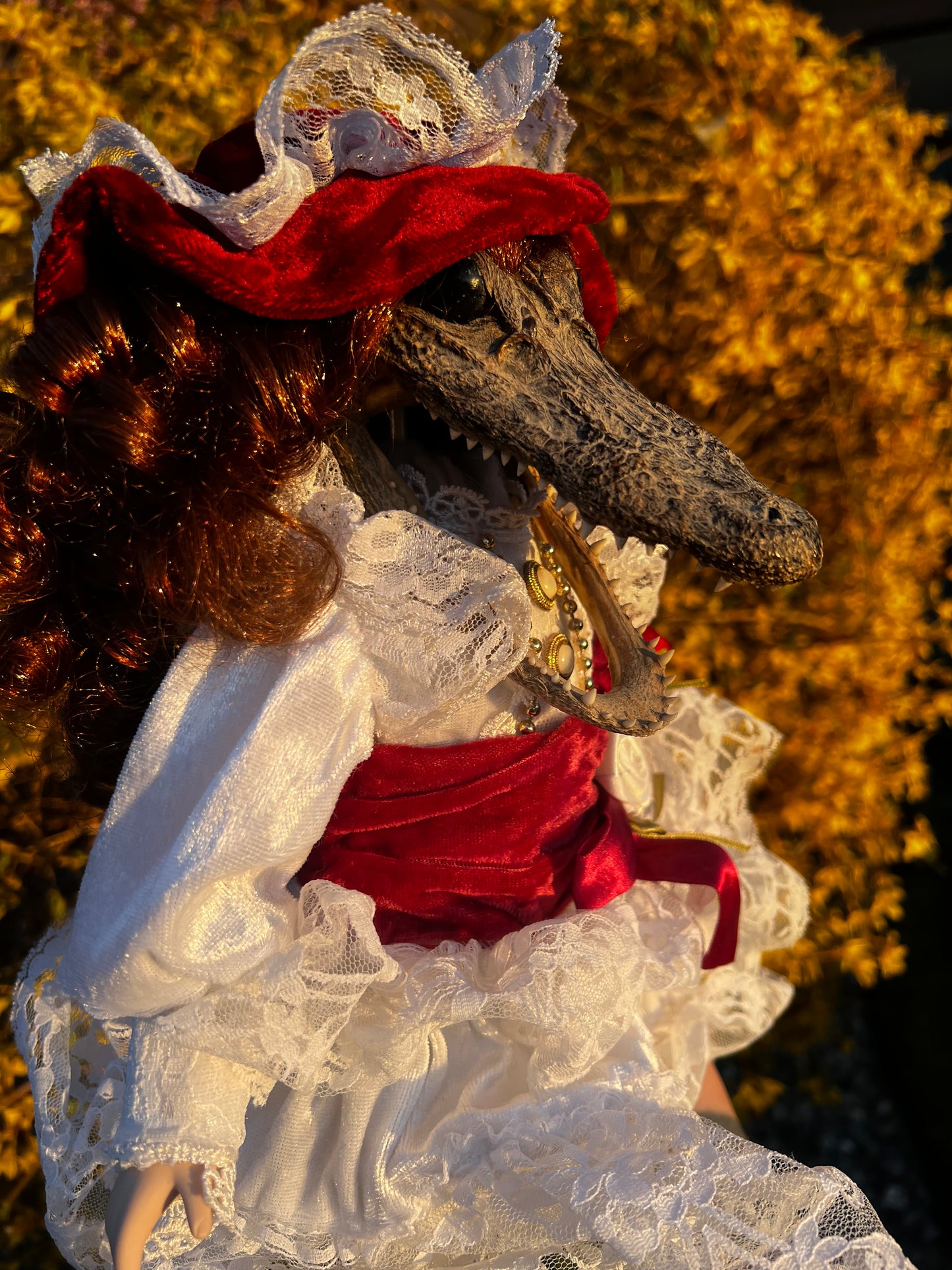 Janice the Gator taxidermy doll