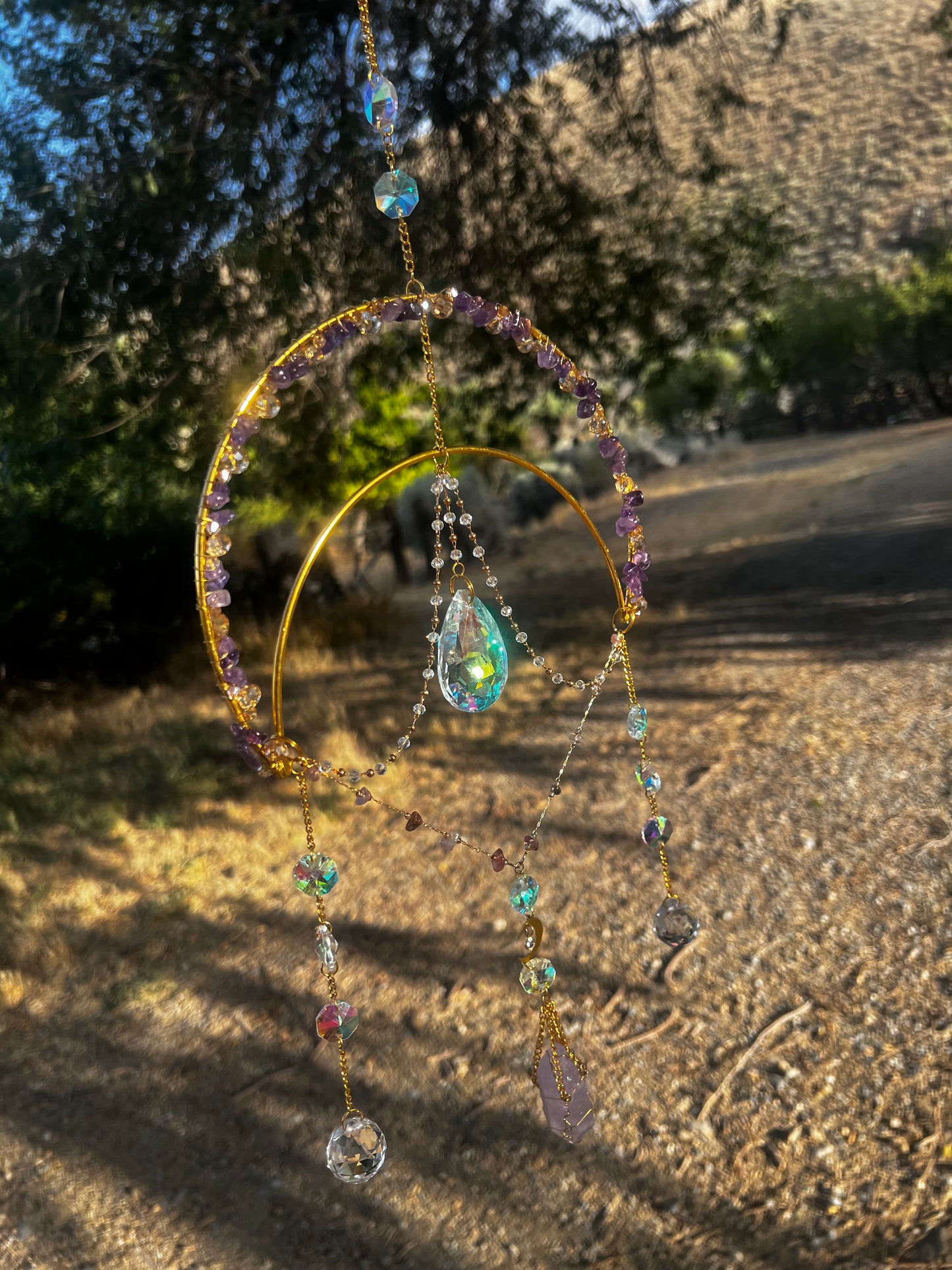 “Annalise” Amethyst Double Point Crystal Suncatcher