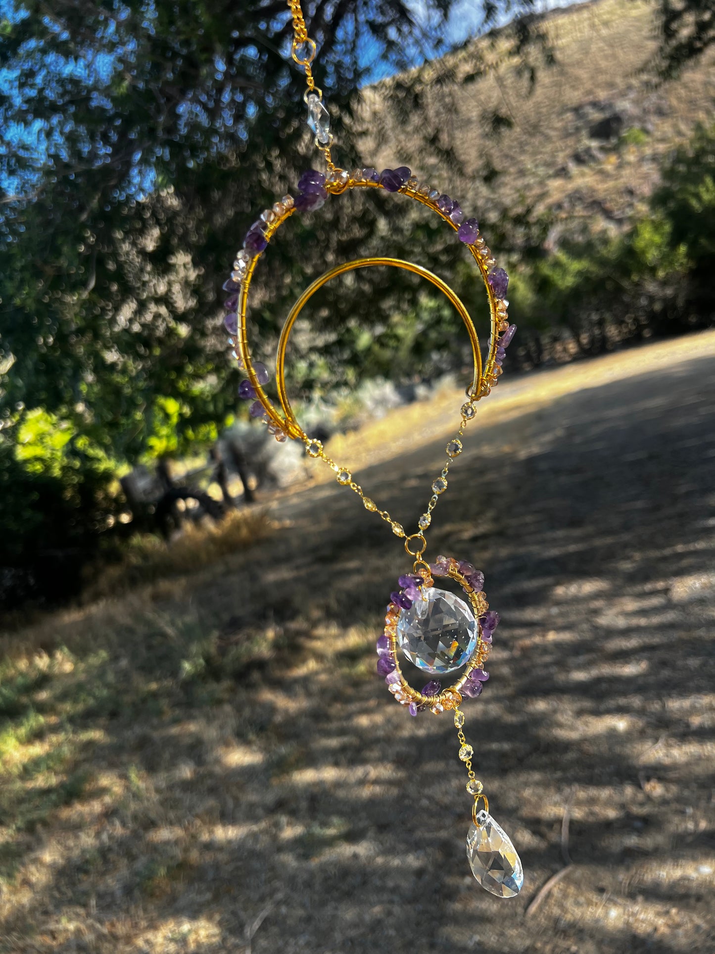 “Syrilla” Amethyst Crystal Suncatcher