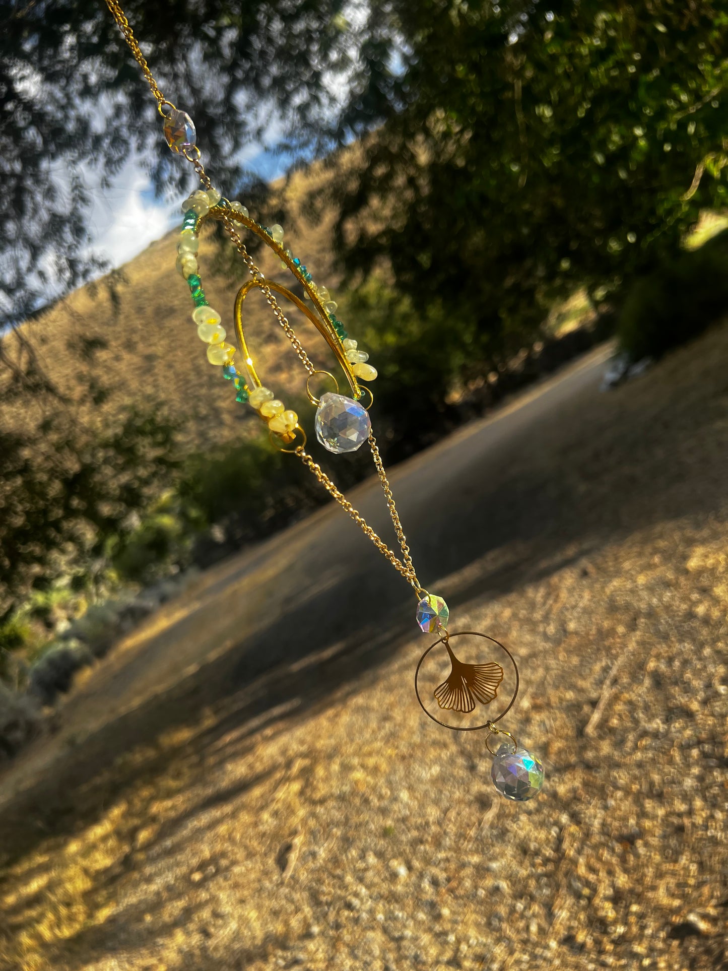 “Filly” Prehnite Crystal Suncatcher