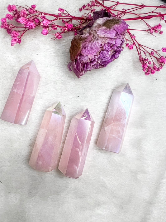 Angel Aura Rose Quartz Towers