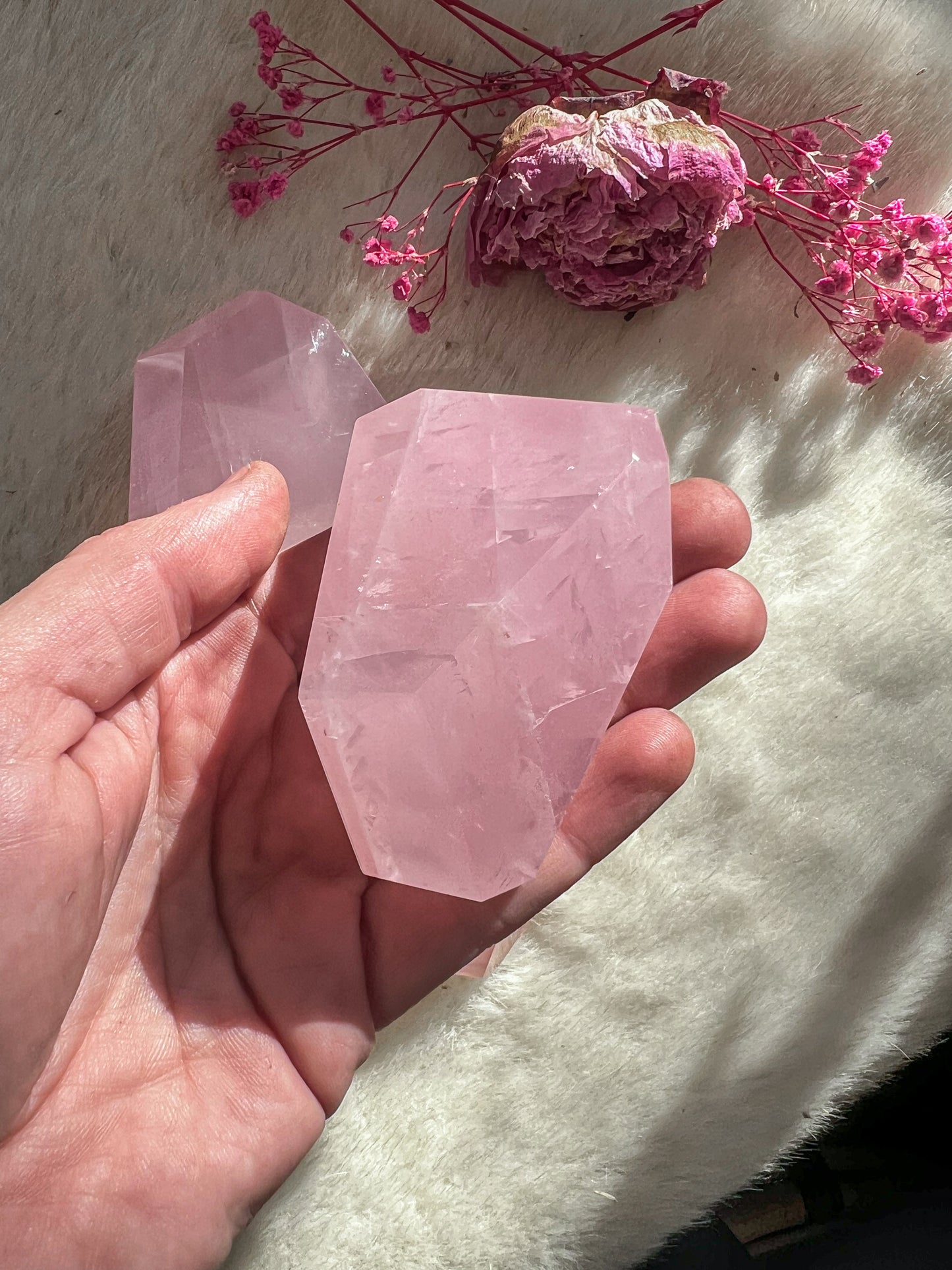 Jelly Rose Quartz Freeform “Gushers”