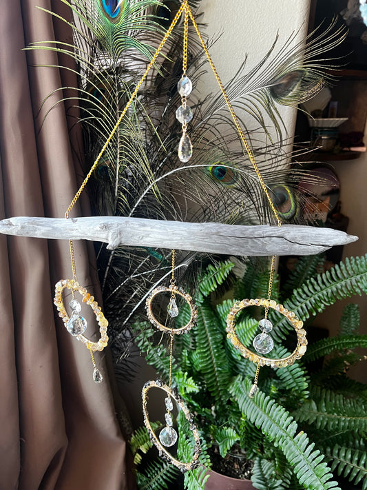 “Evren” Smoky Quartz and Citrine Suncatcher