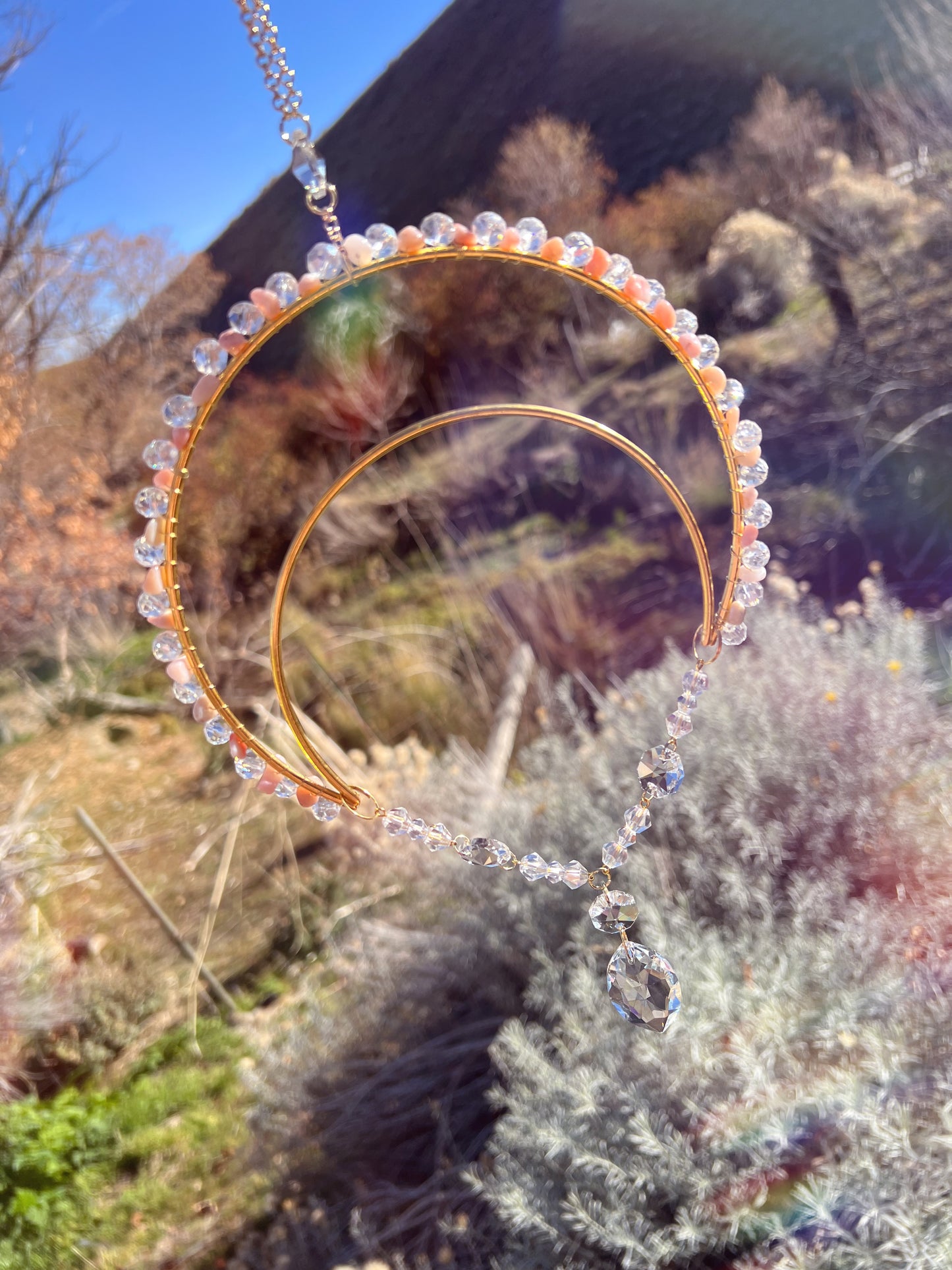 Constance Rosy Glow Crescent Suncatcher