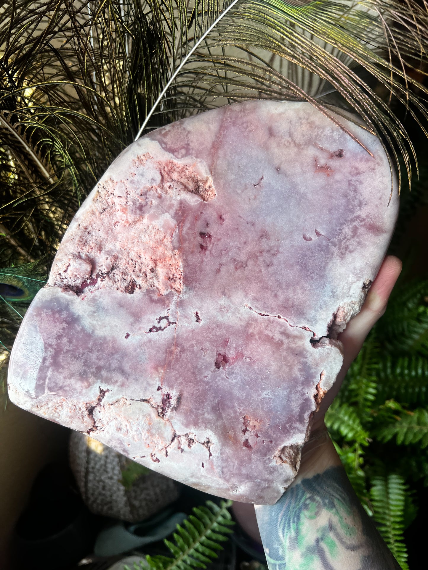 Druzy Pink Amethyst on Metal Stand