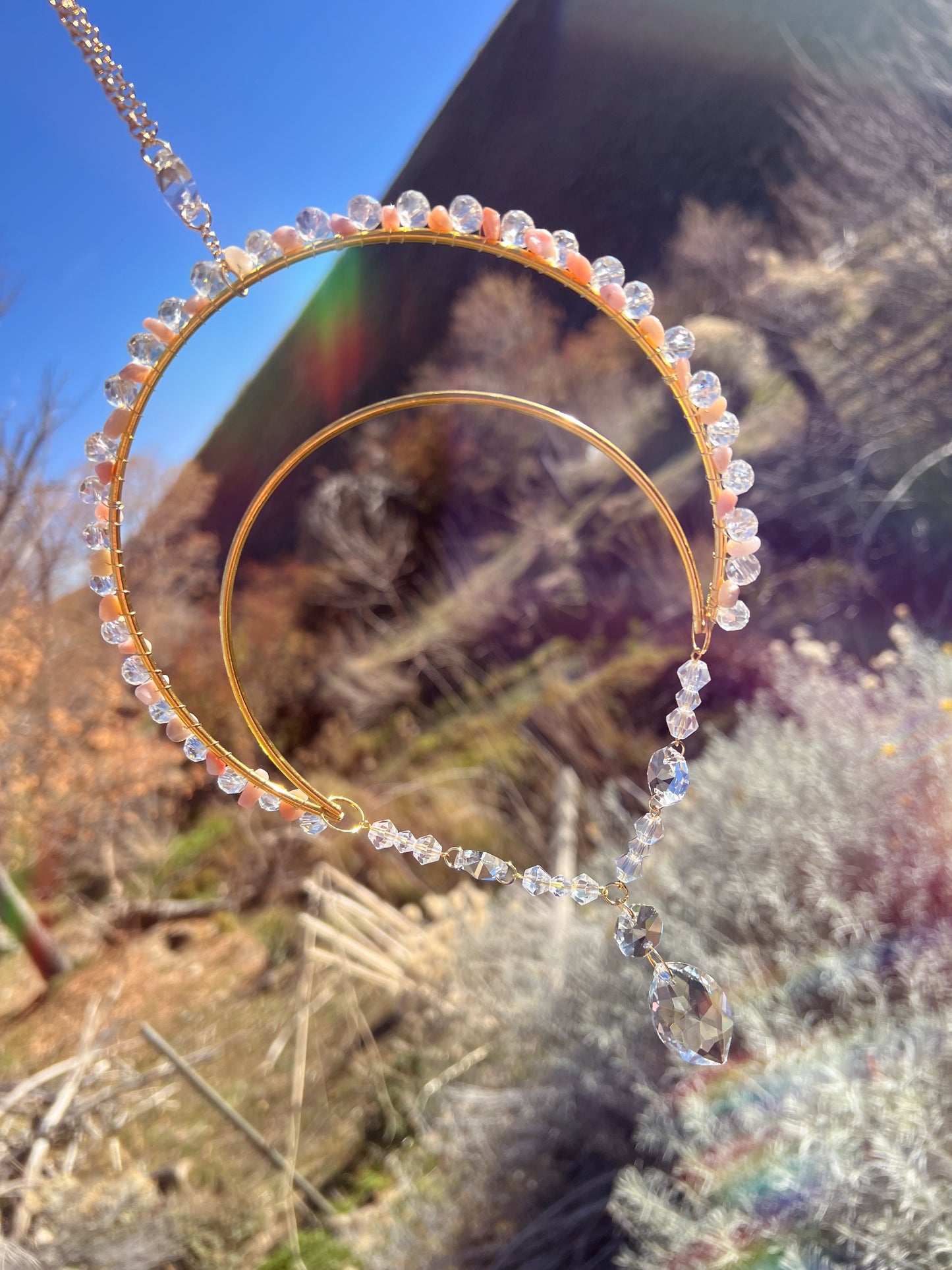 Constance Rosy Glow Crescent Suncatcher