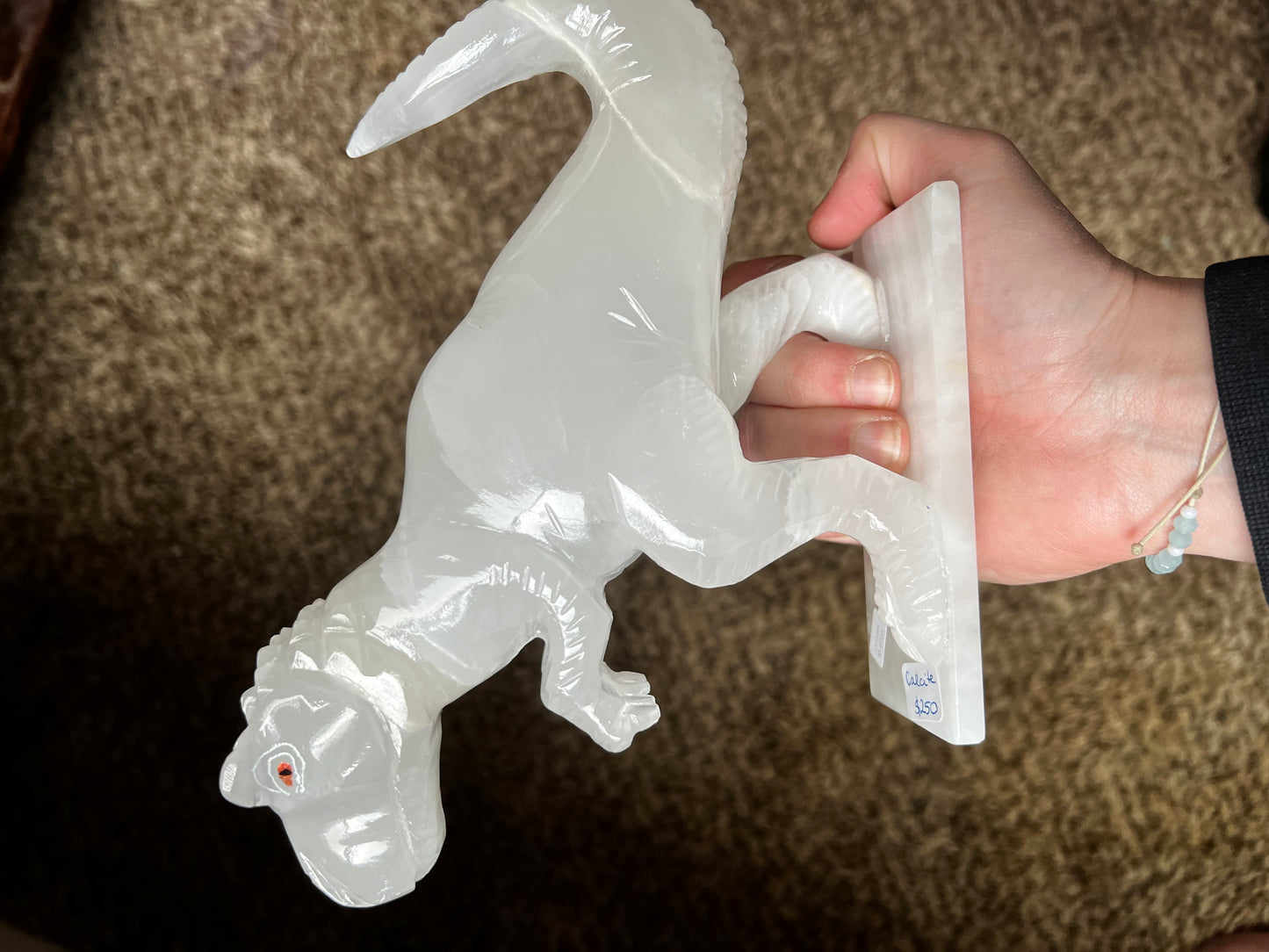 Calcite T-Rex Dinosaur Carving