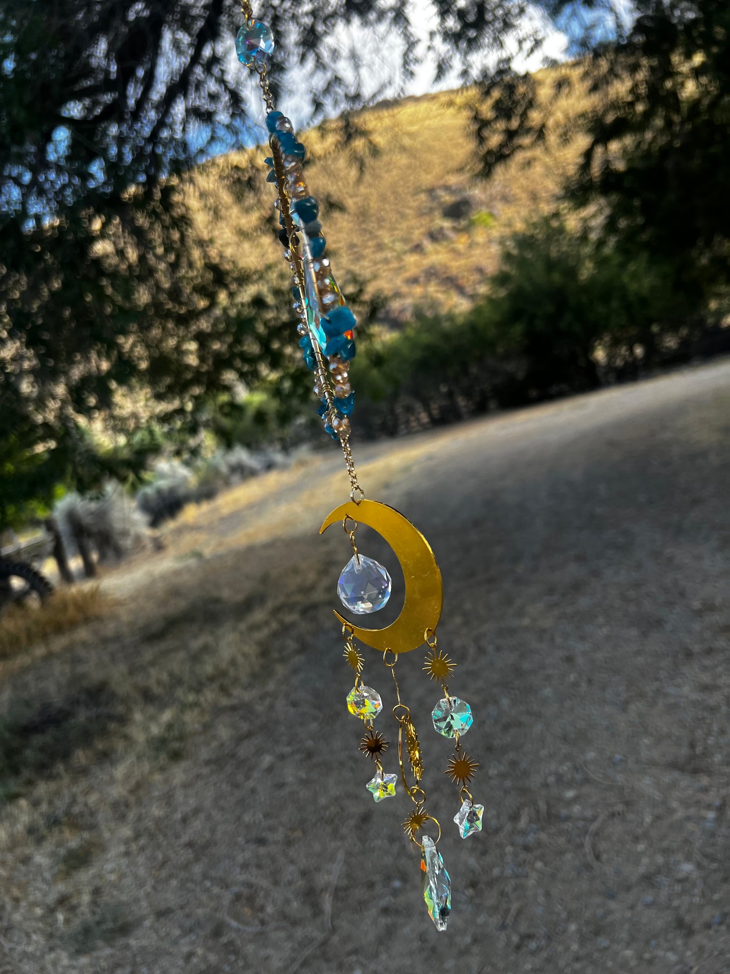 “Sidra” Blue Apatite Crystal Celestial Suncatcher