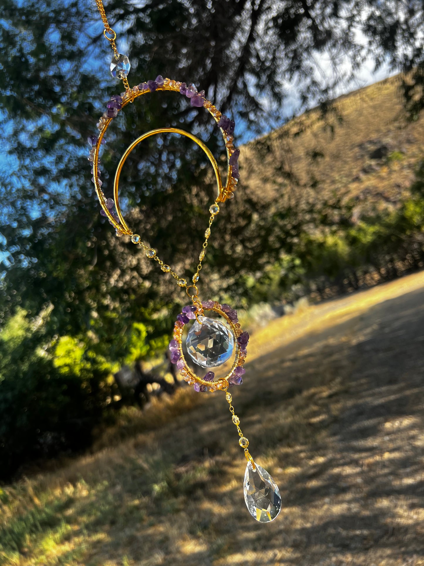 “Syrilla” Amethyst Crystal Suncatcher