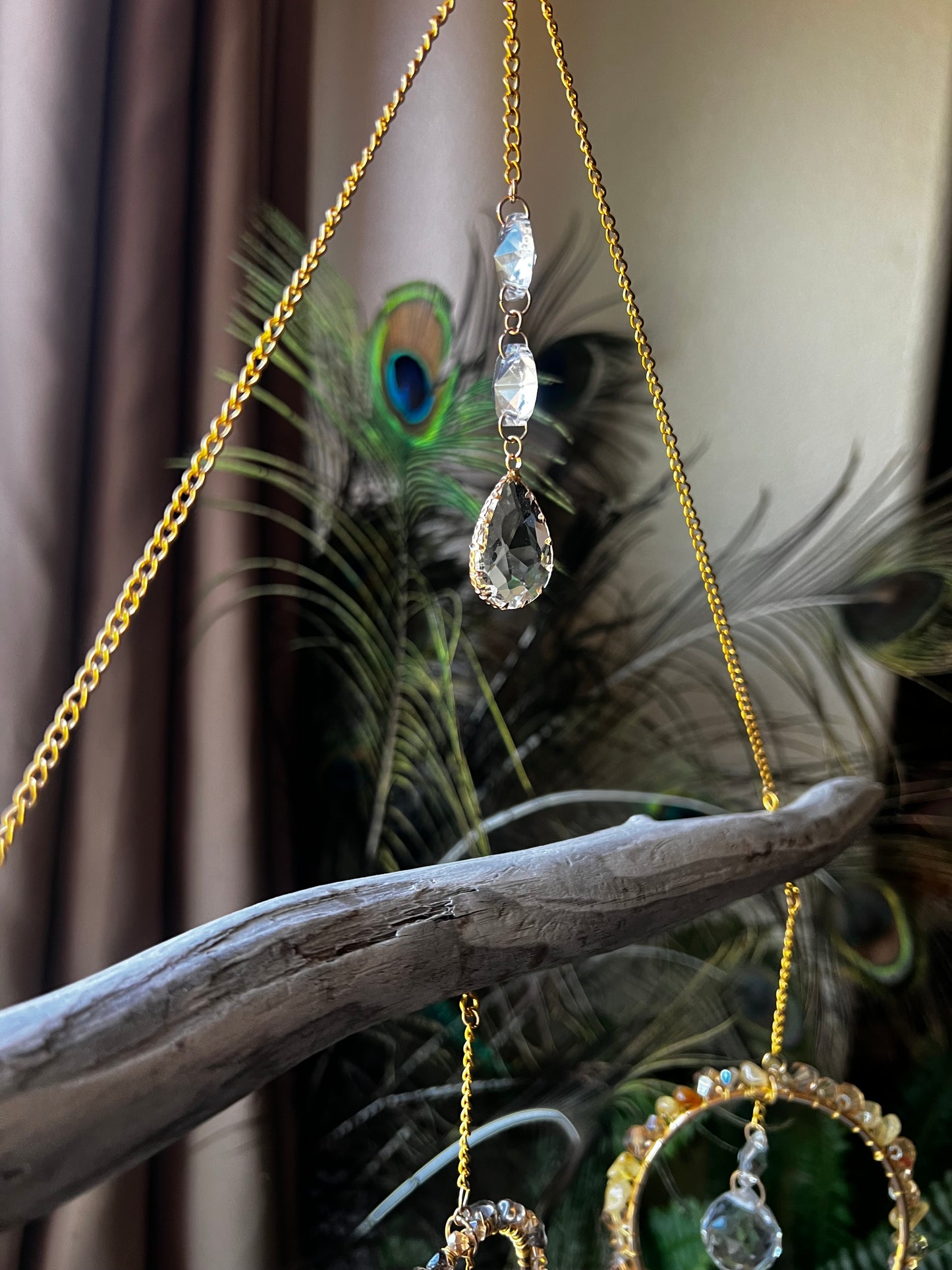 “Evren” Smoky Quartz and Citrine Suncatcher