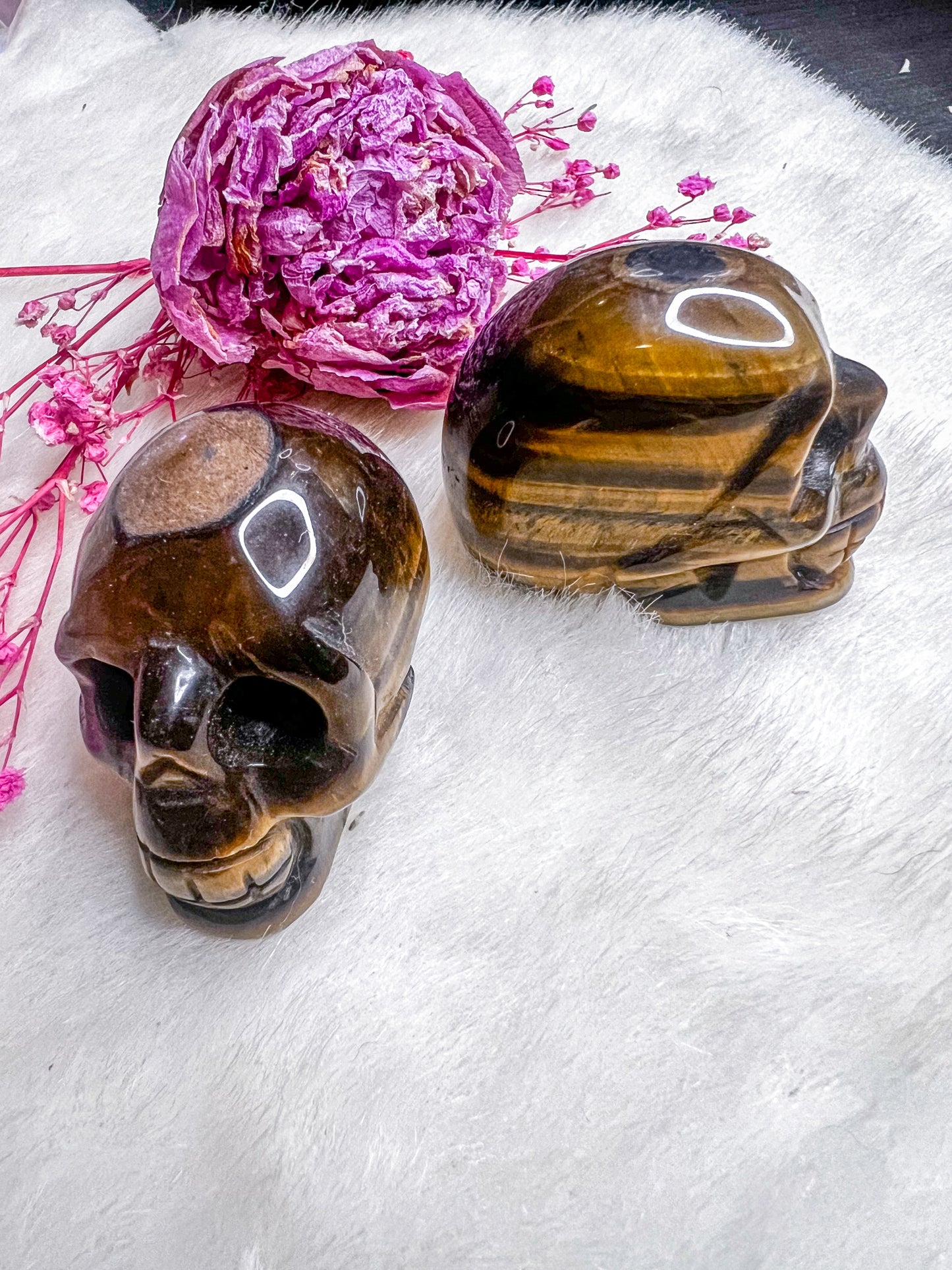 Tiger’s Eye Skulls