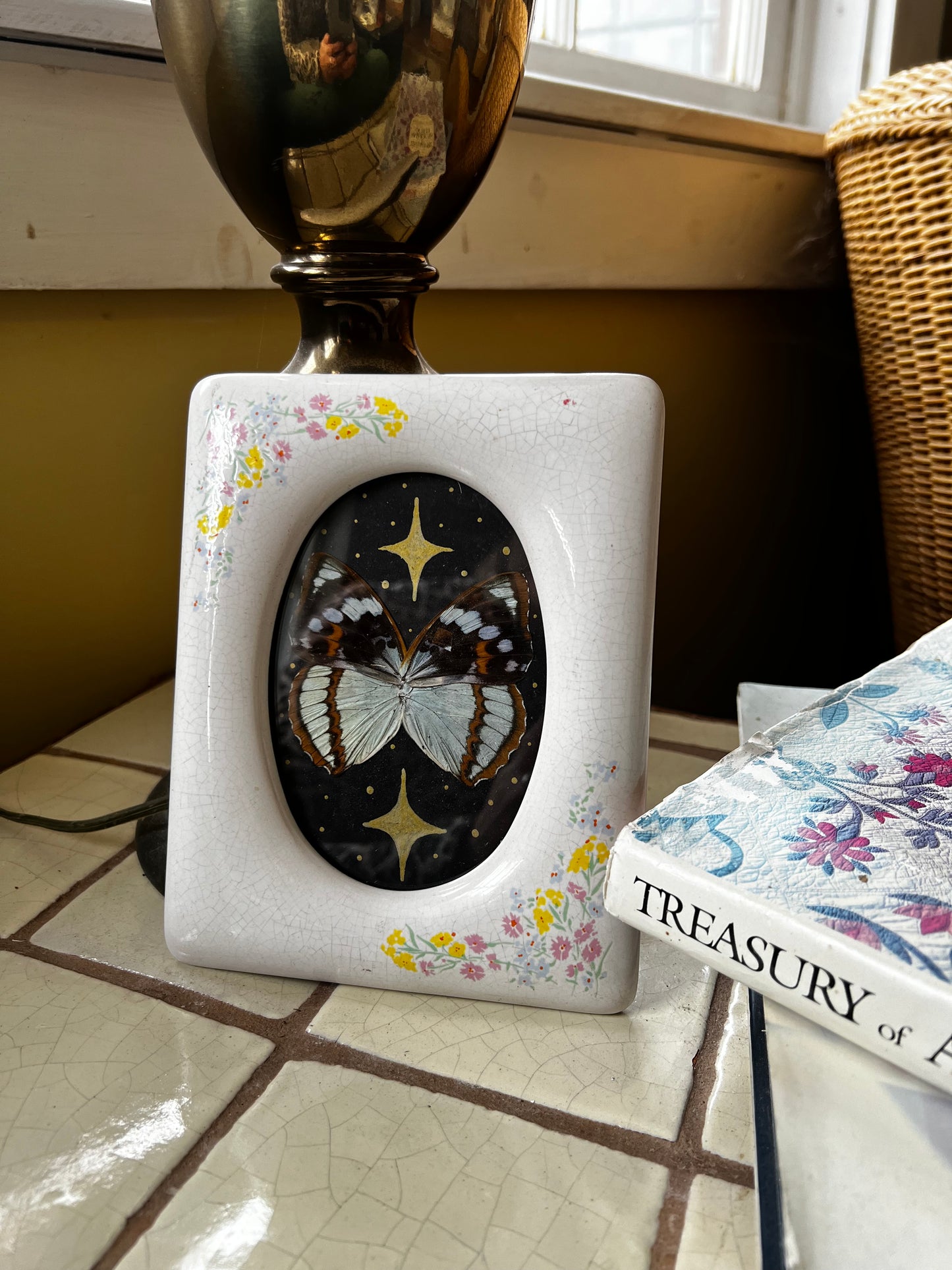 Ceramic Framed Elestial Celestial Framed Butterfly Artwork