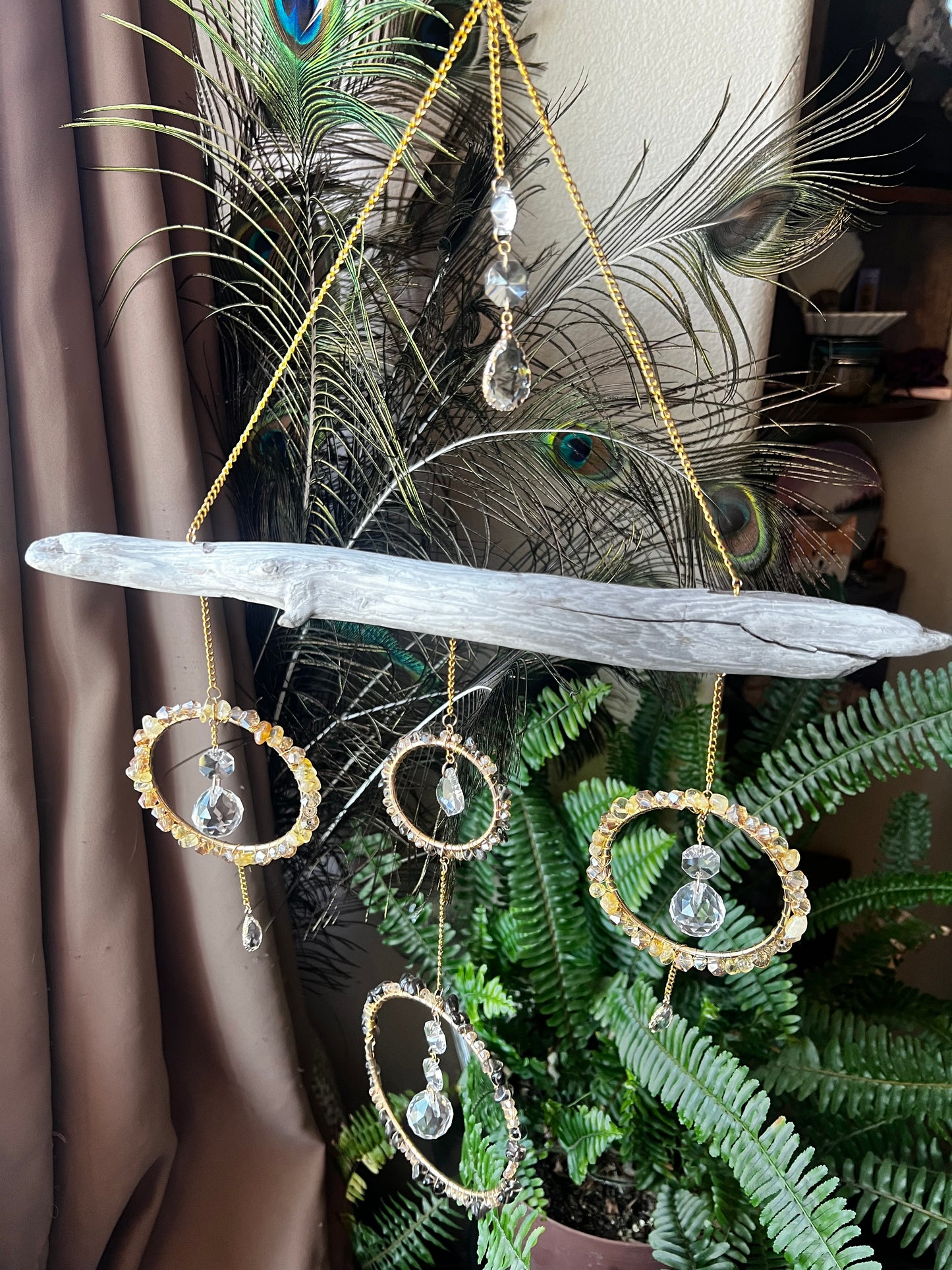 “Evren” Smoky Quartz and Citrine Suncatcher