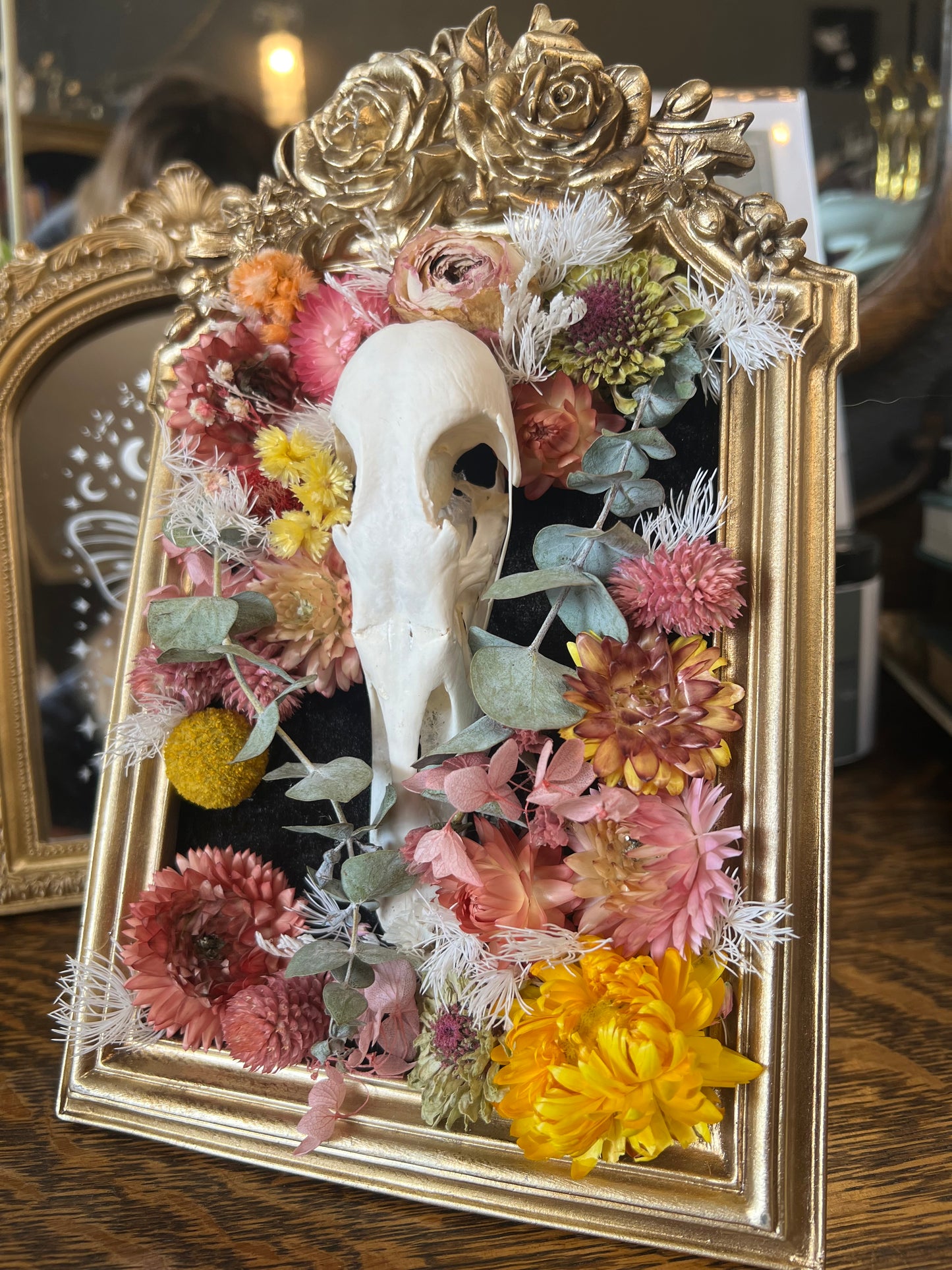 Giada Goose Skull Dried Floral Botanical Taxidermy Oddities Framed Artwork