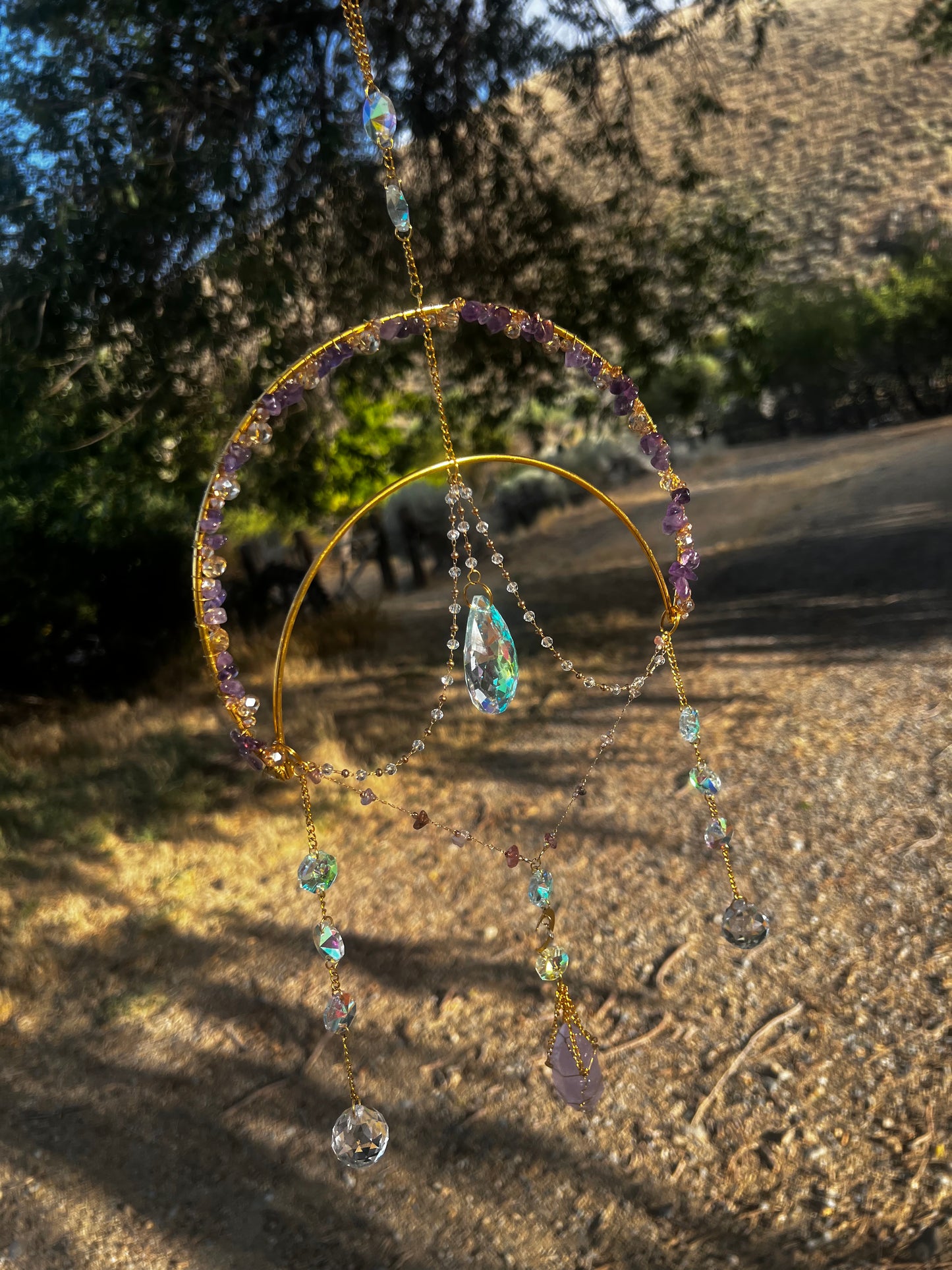 “Annalise” Amethyst Double Point Crystal Suncatcher