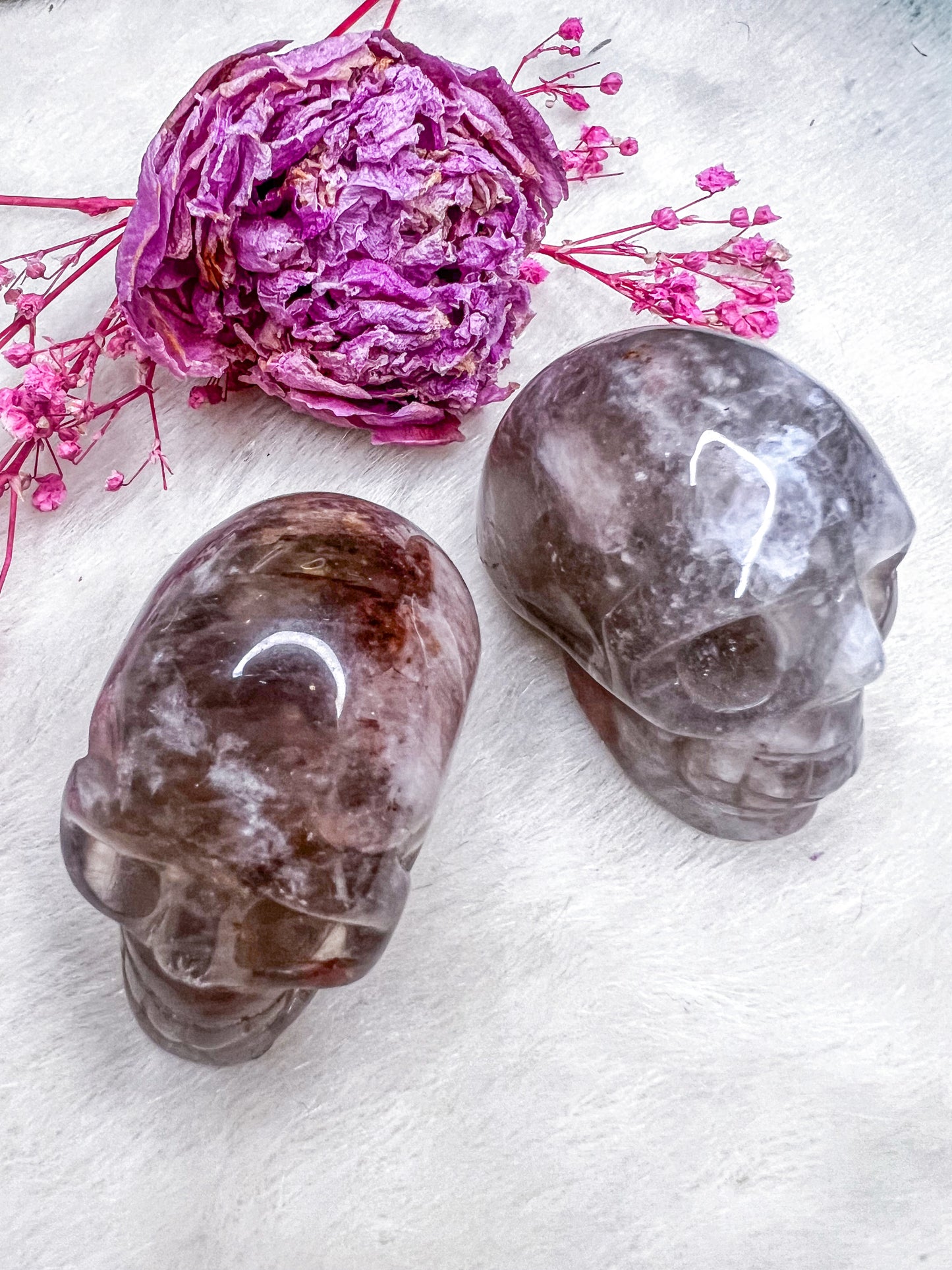 Included Quartz Skulls