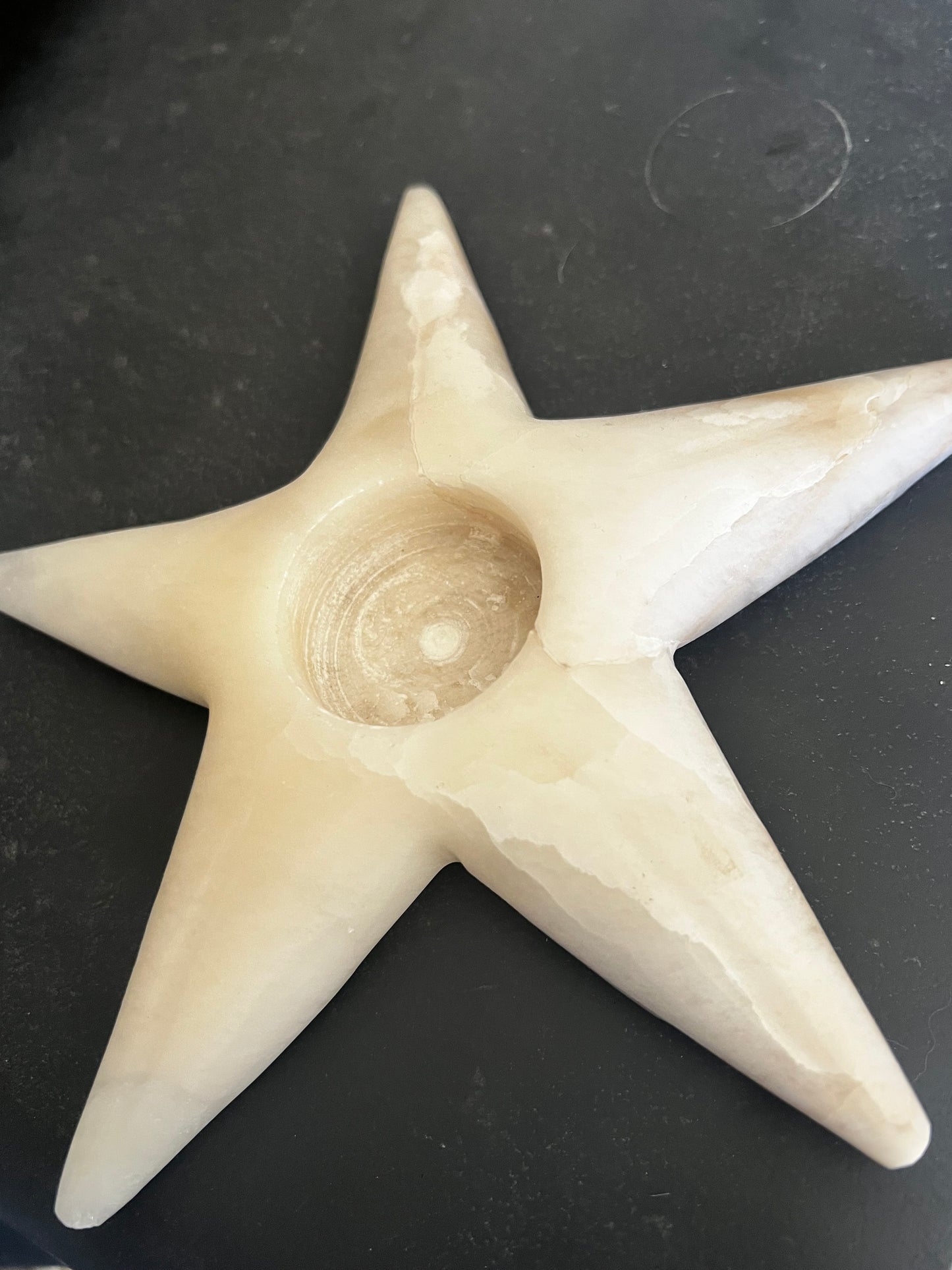 Calcite Starfish Candle Holder Carving