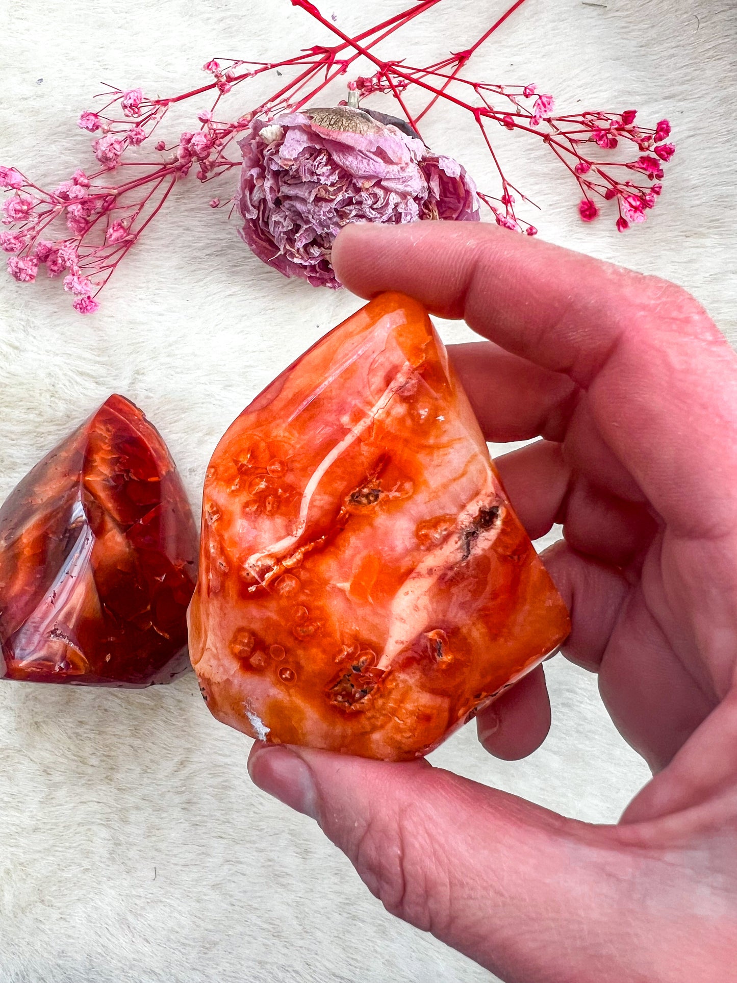 Carnelian Small Freeform Flames