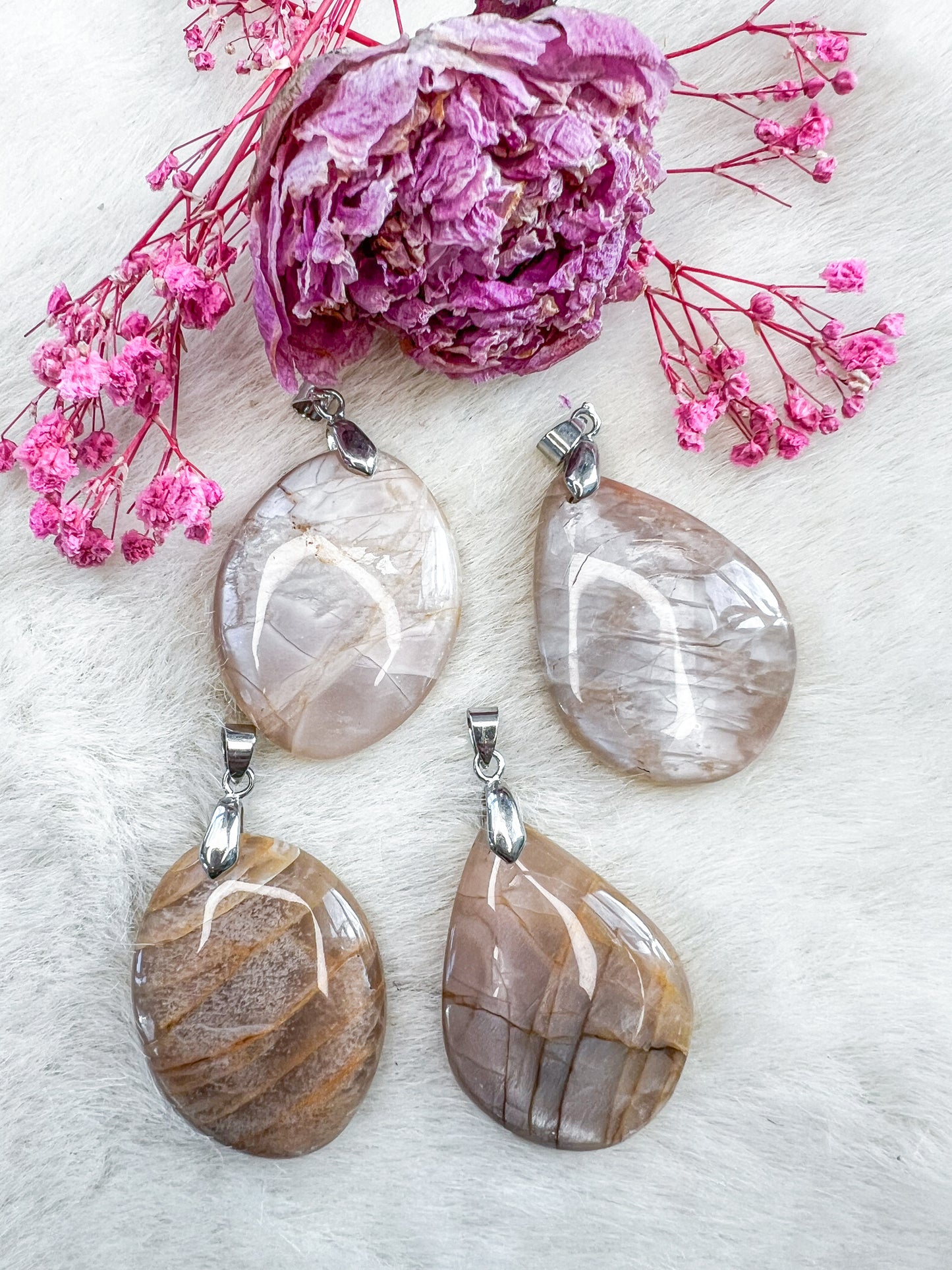 Peach Moonstone Pendants