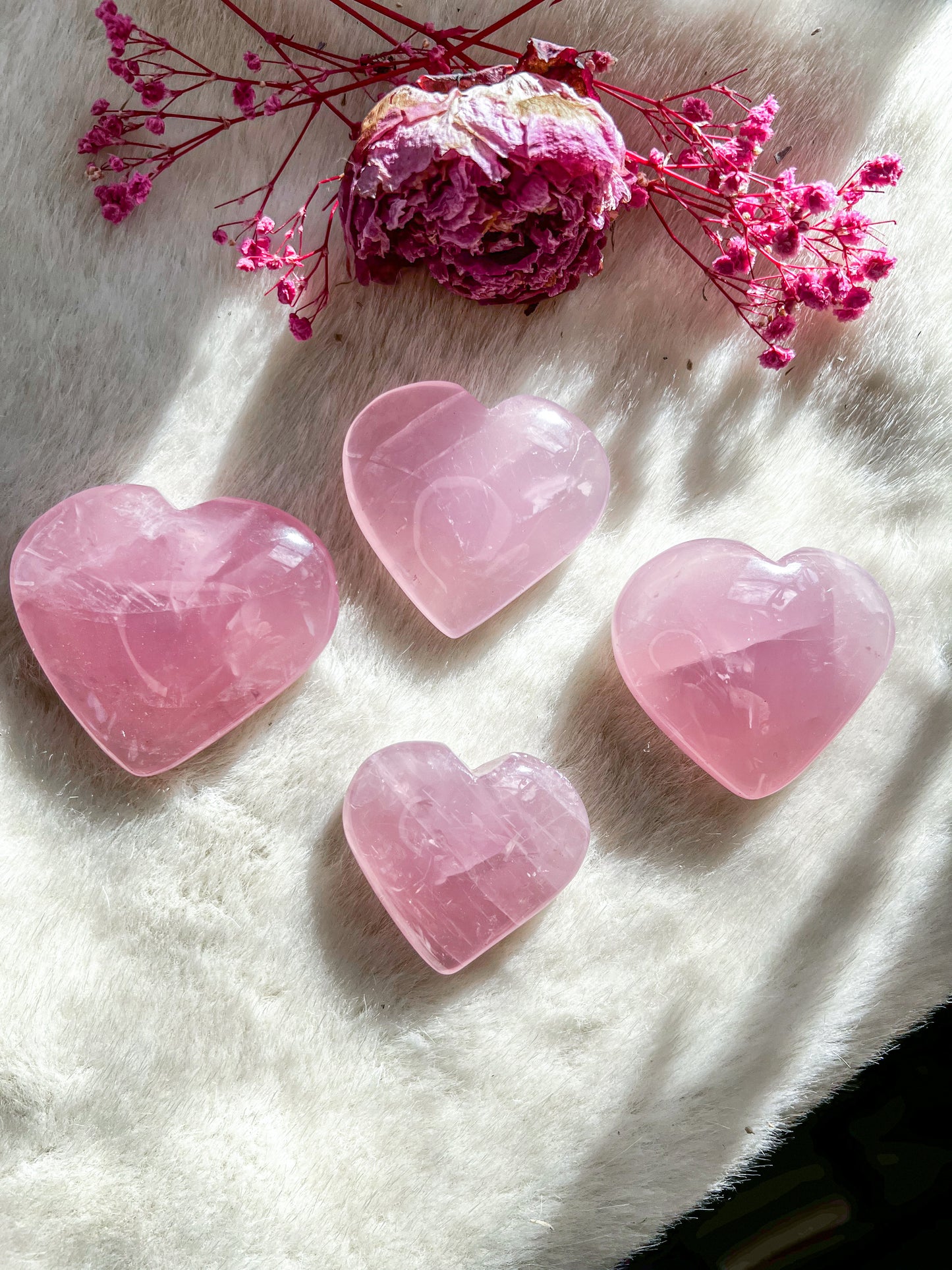 Jelly Rose Quartz Hearts