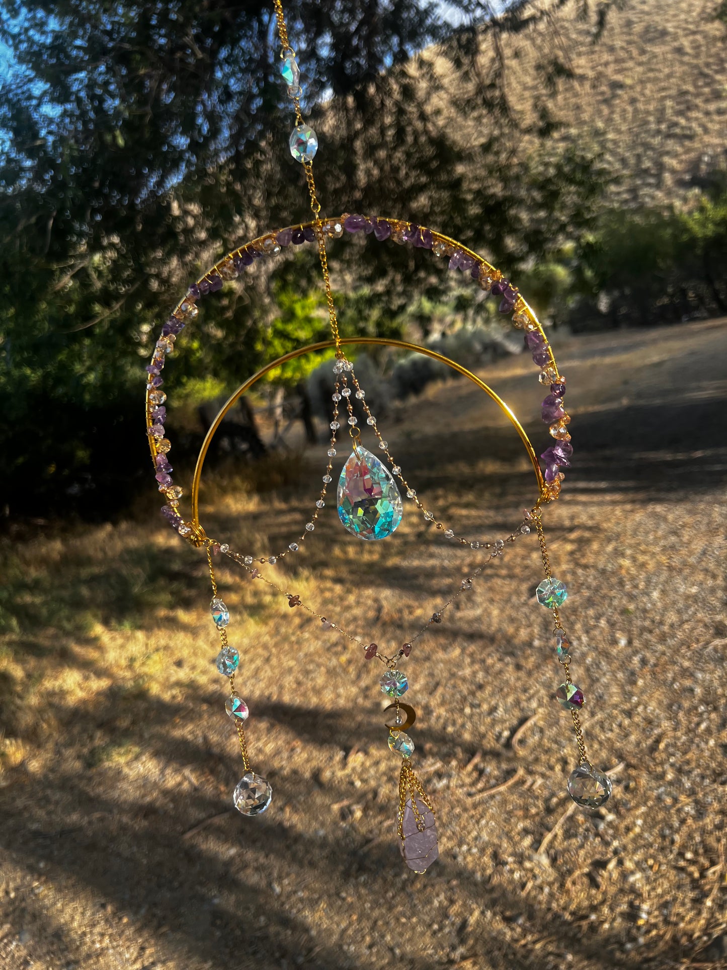 “Annalise” Amethyst Double Point Crystal Suncatcher