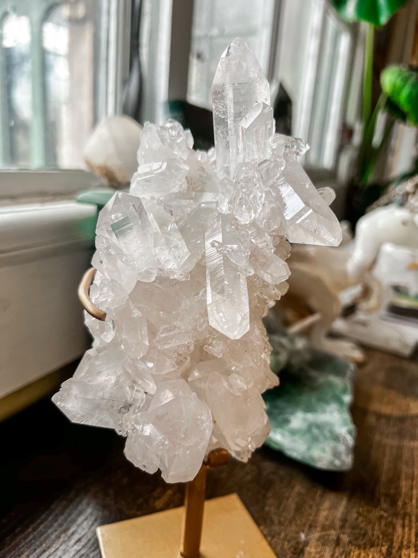 High Grade Brazilian Clear Quartz on Stand