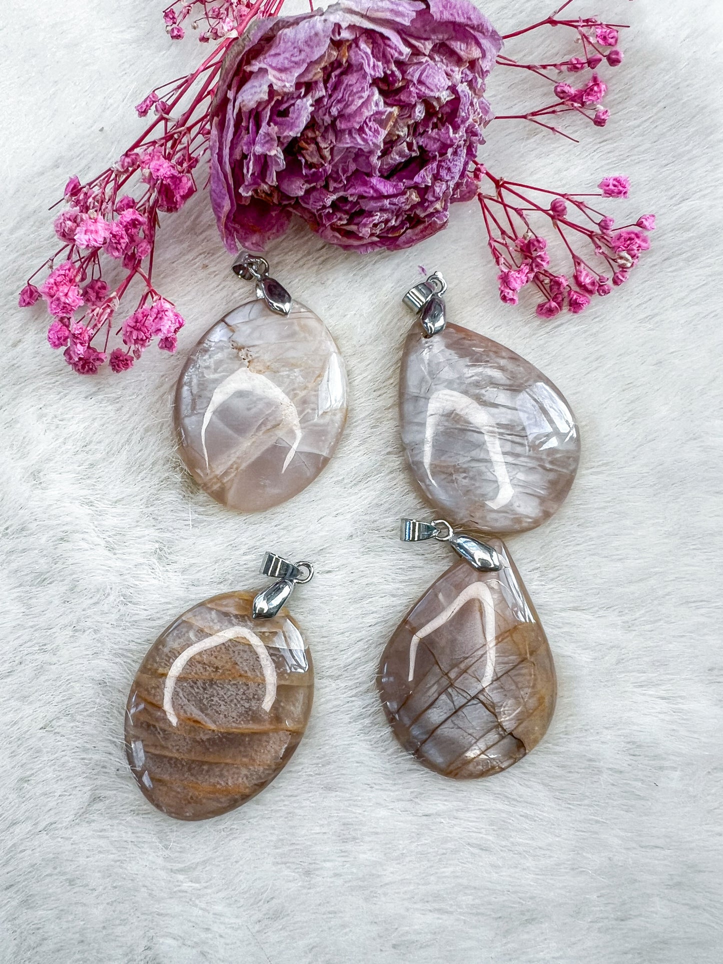 Peach Moonstone Pendants