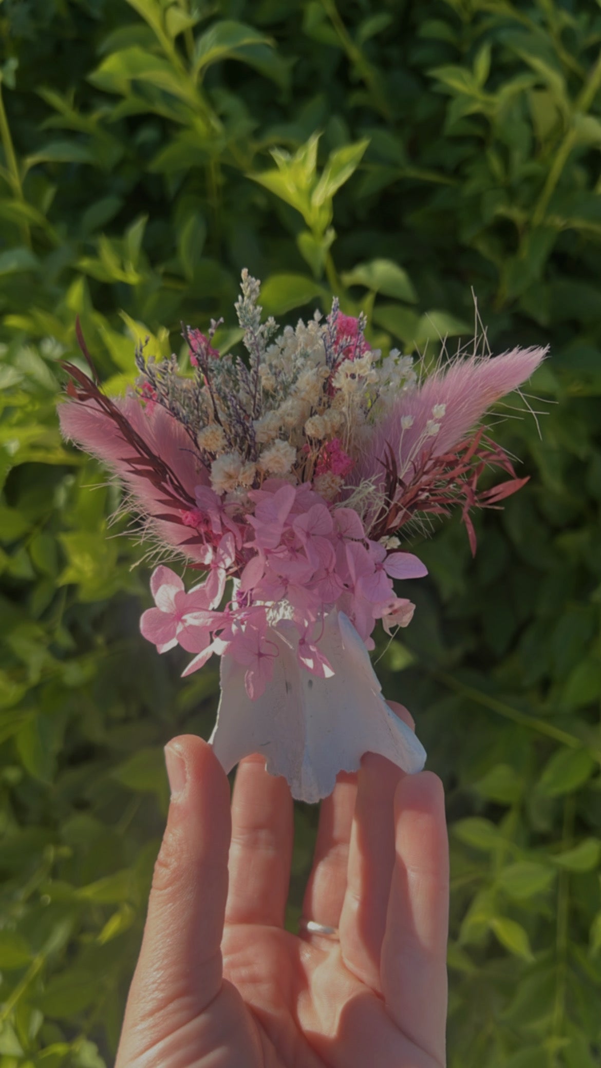 Bone vertebrae floral arrangement home decor