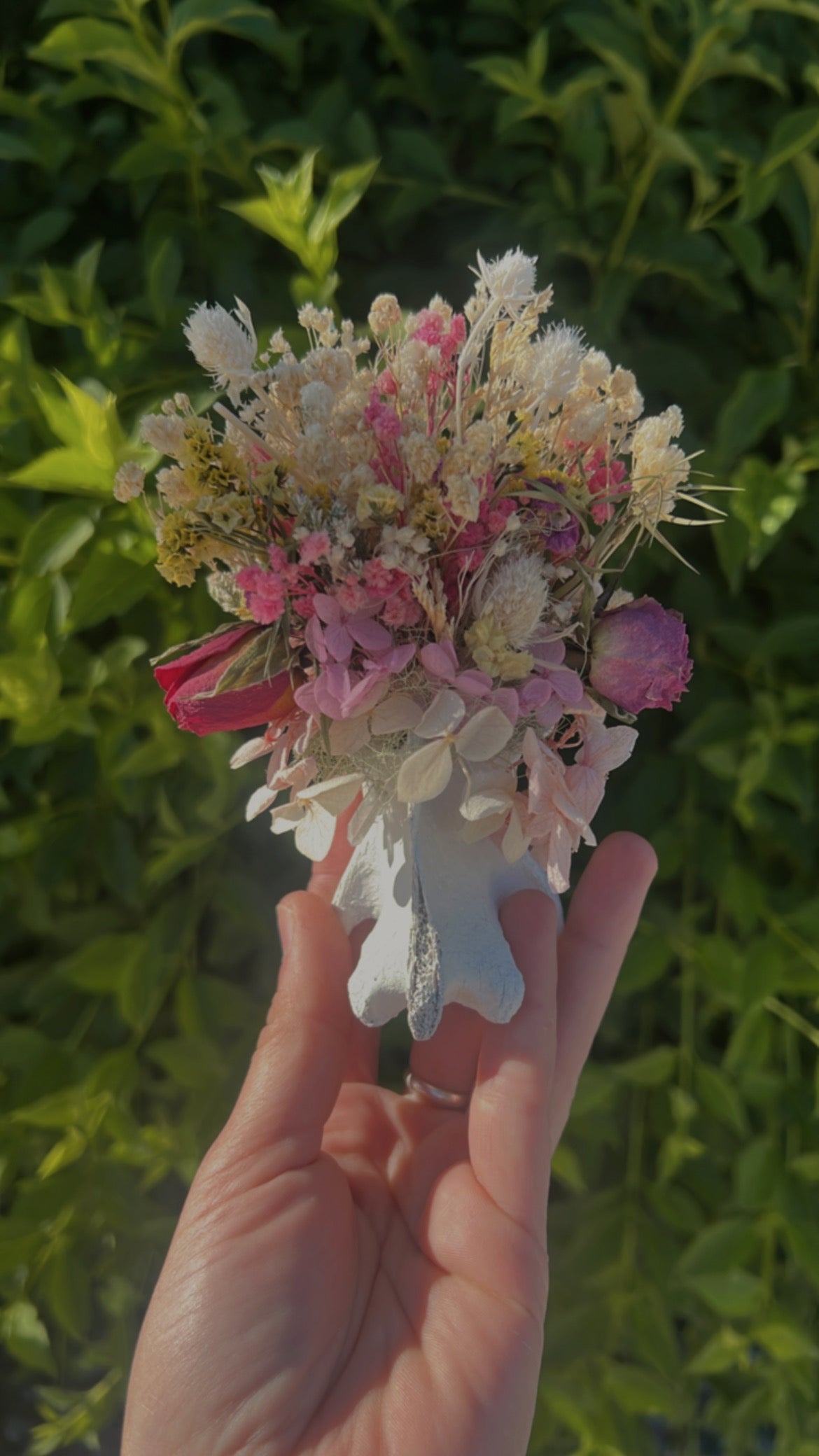 Bone vertebrae floral arrangement home decor