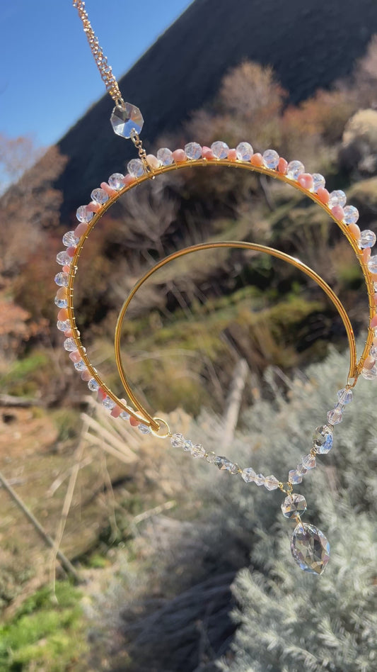 Constance Rosy Glow Crescent Suncatcher