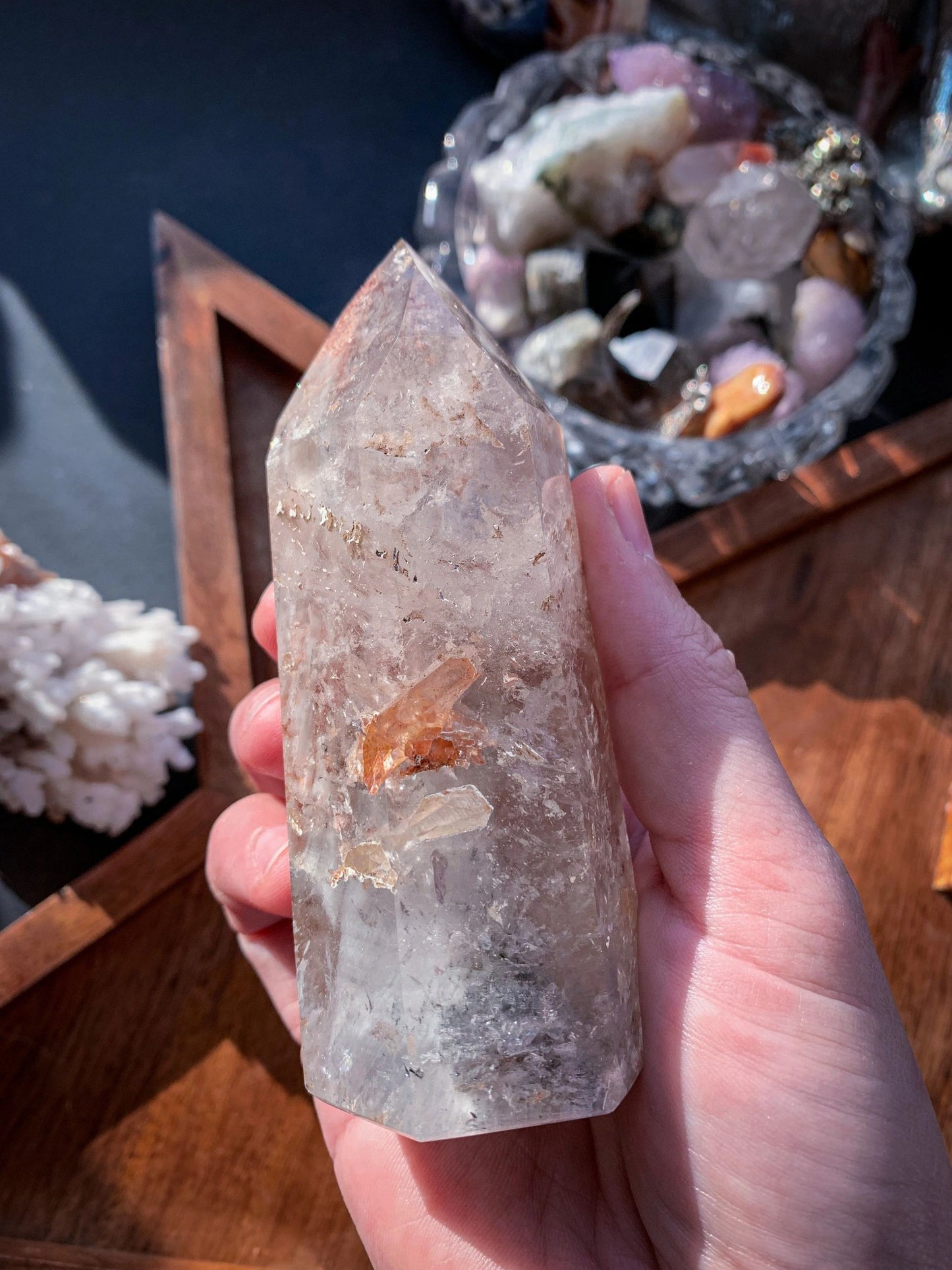 Garden Quartz Lodolite Included Quartz Tower #V