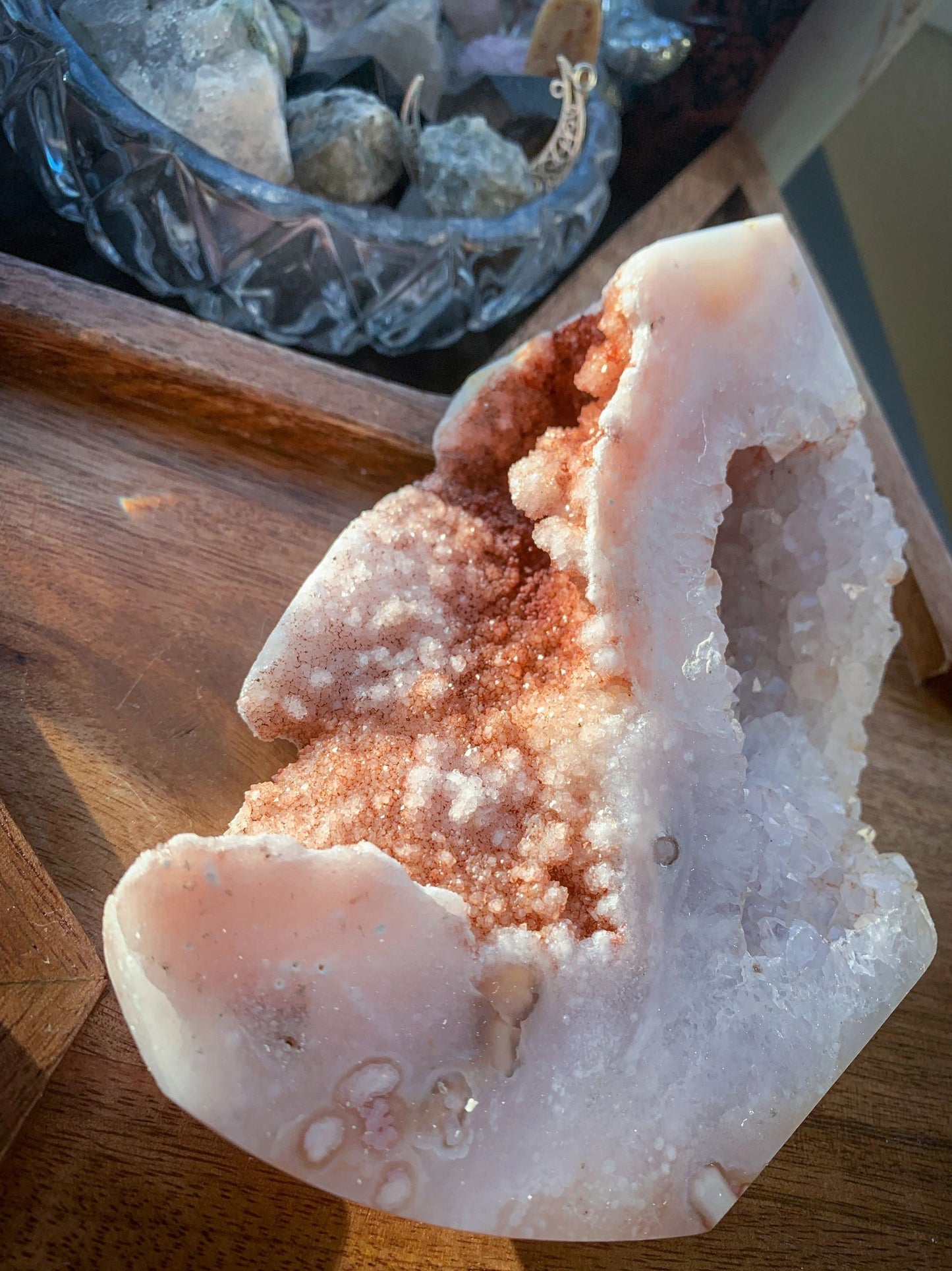 Flower Agate with Pink Amethyst Freeform