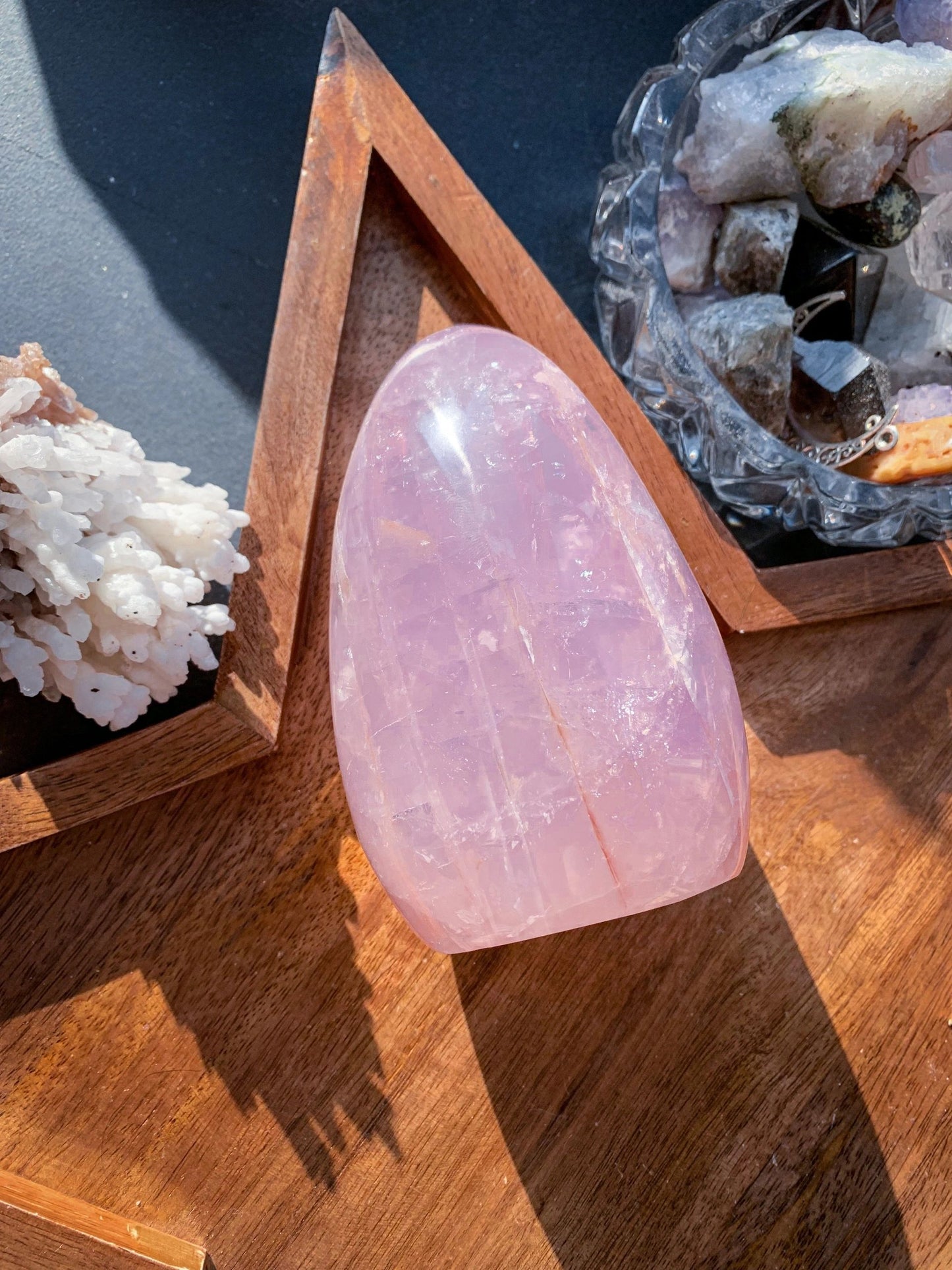 Purple Rose Quartz with Dendrite Freeform #B