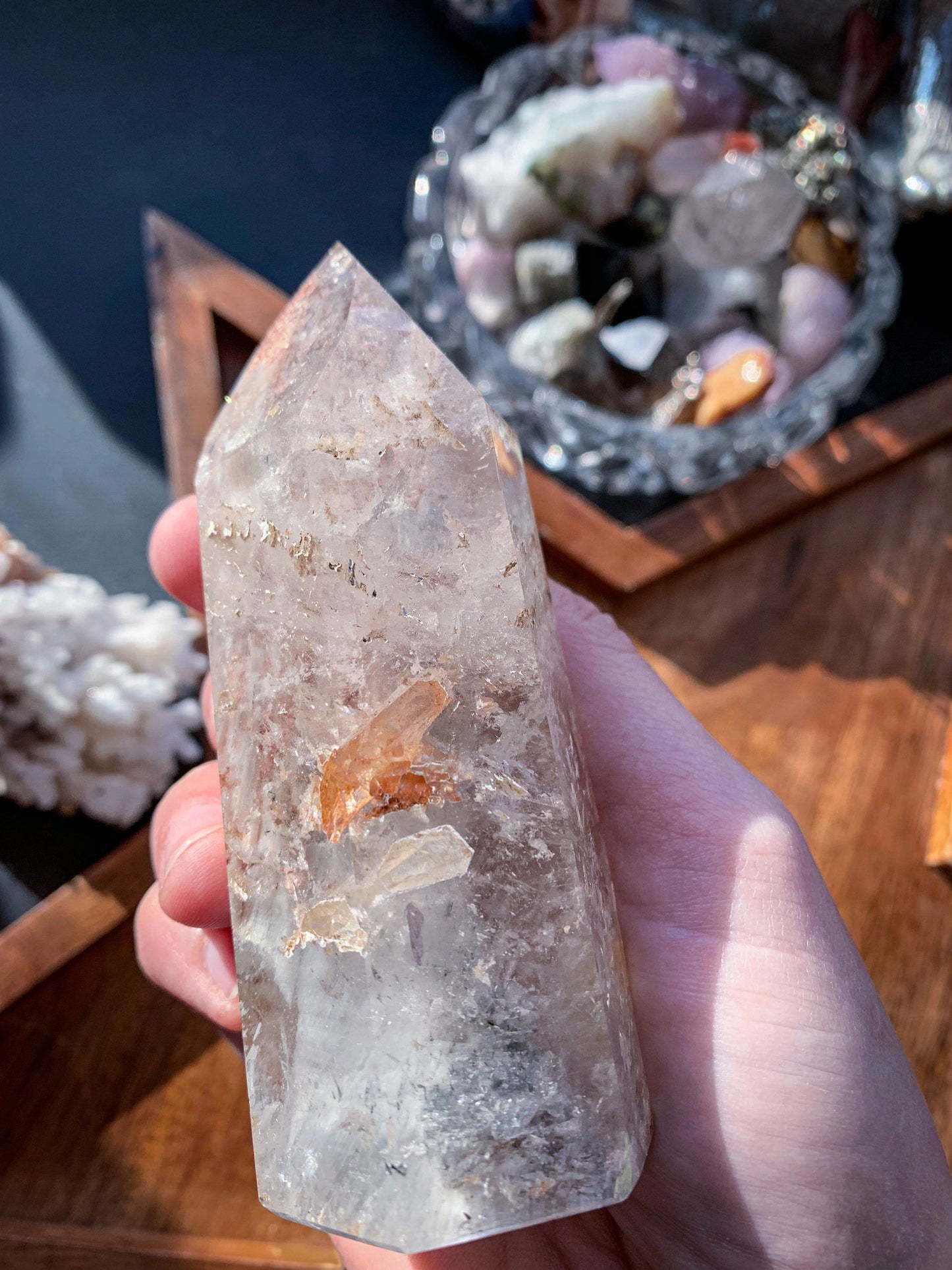 Garden Quartz Lodolite Included Quartz Tower #V