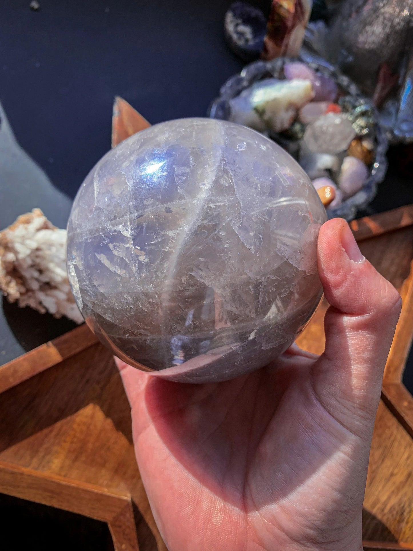 Blue Rose Quartz Extra Large Sphere #A