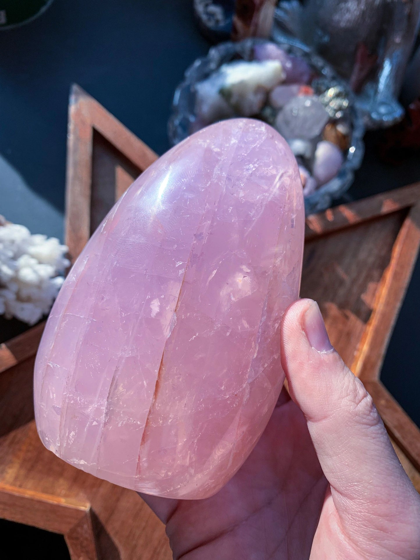 Purple Rose Quartz with Dendrite Freeform #B