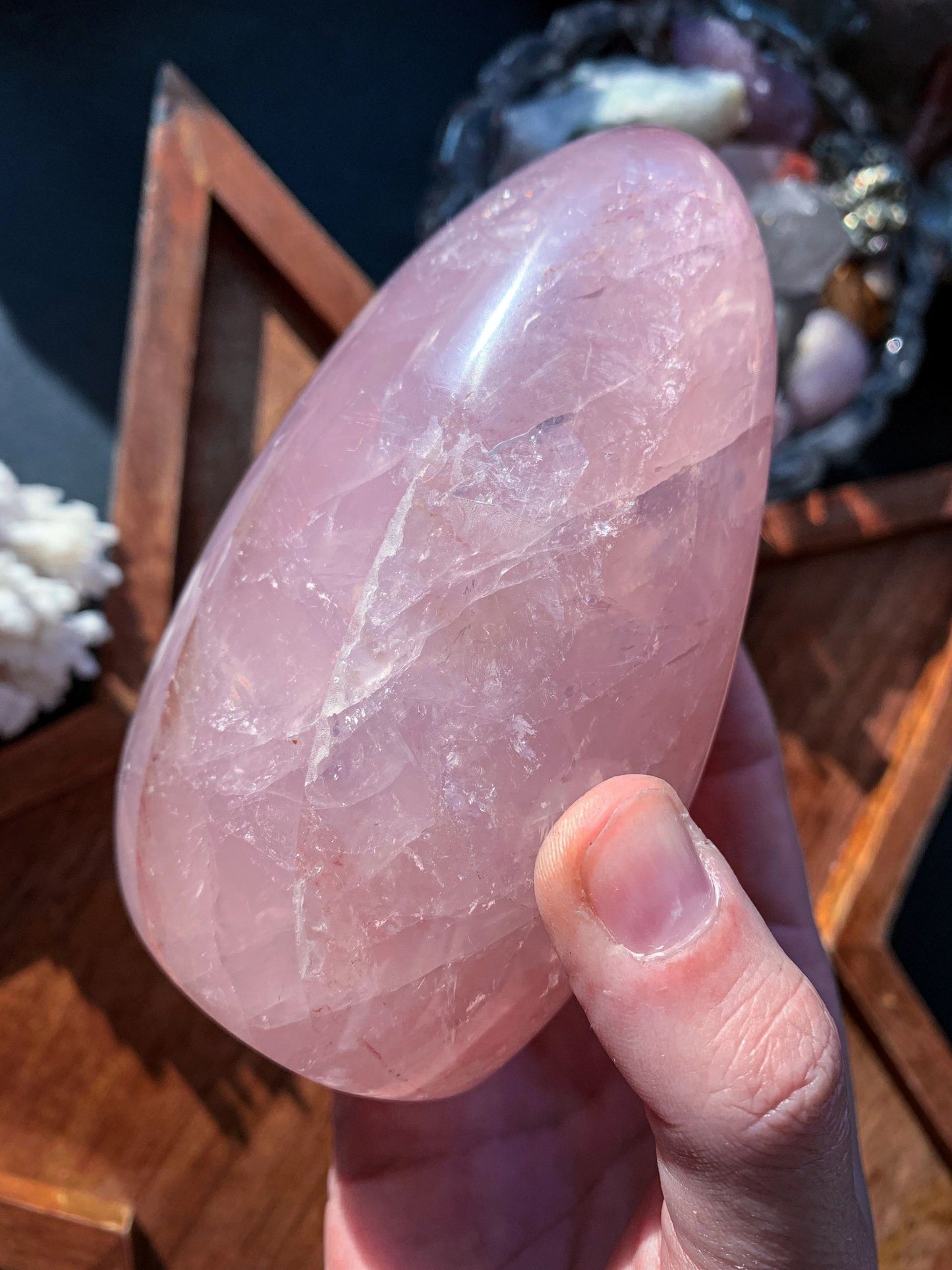 Purple Rose Quartz with Dendrite Freeform #B