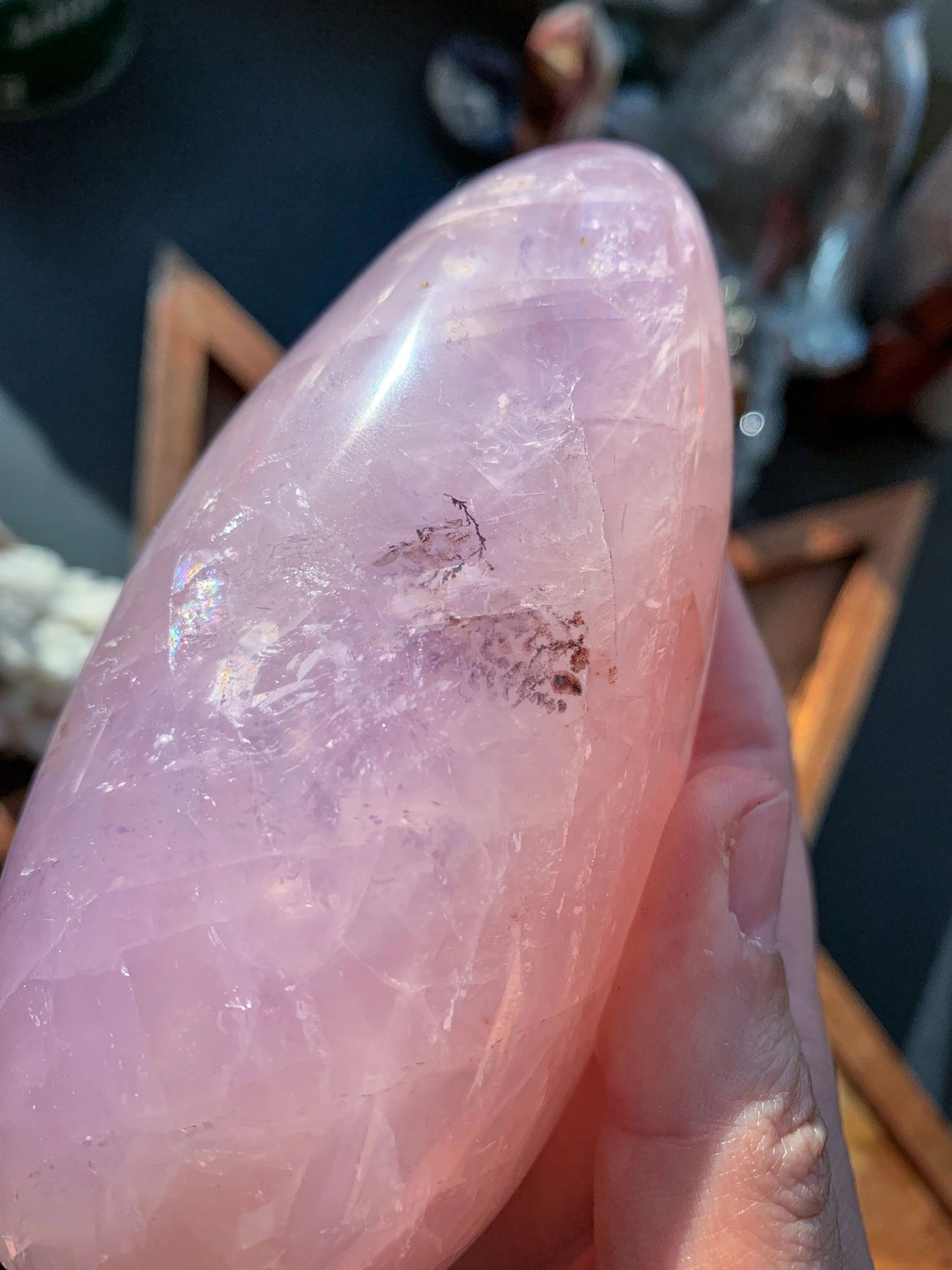 Purple Rose Quartz with Dendrite Freeform #B