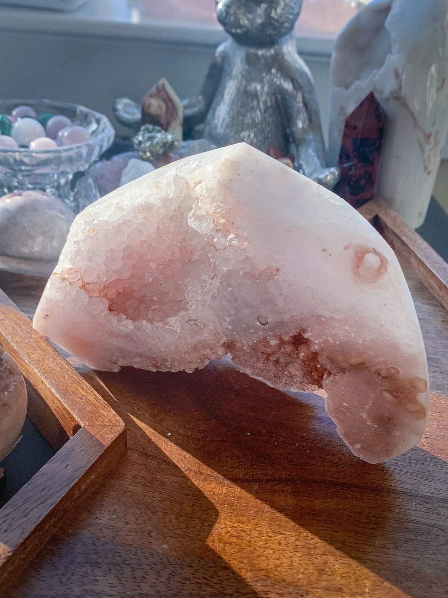 Flower Agate with Pink Amethyst Freeform