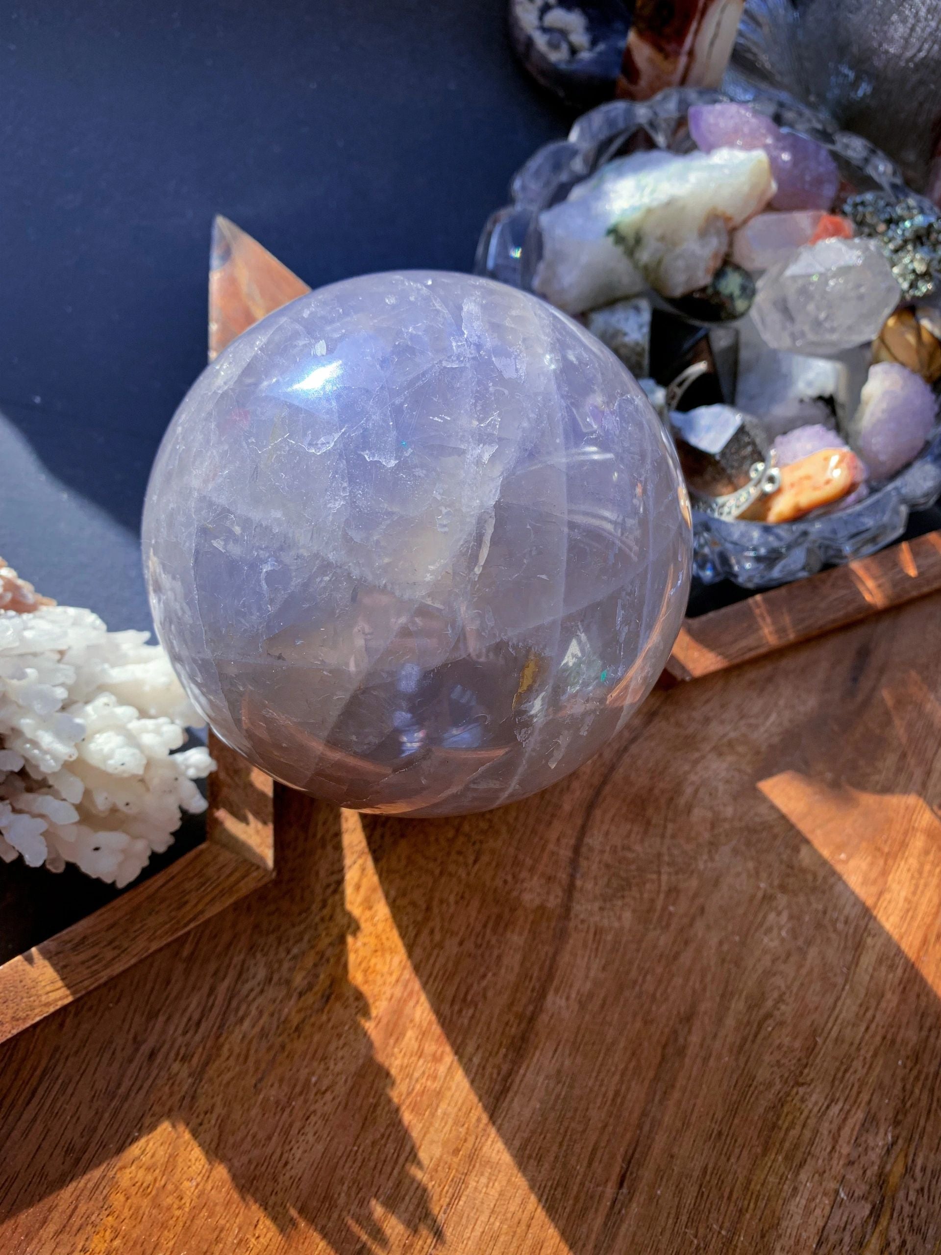 Blue Rose Quartz Extra Large Sphere #A