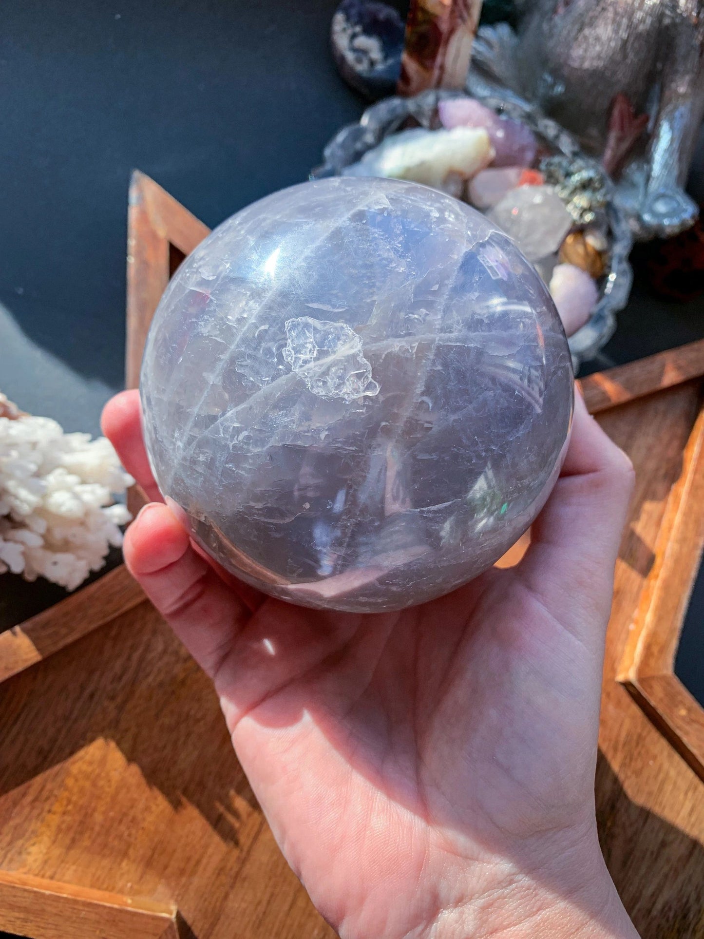 Blue Rose Quartz Extra Large Sphere #A