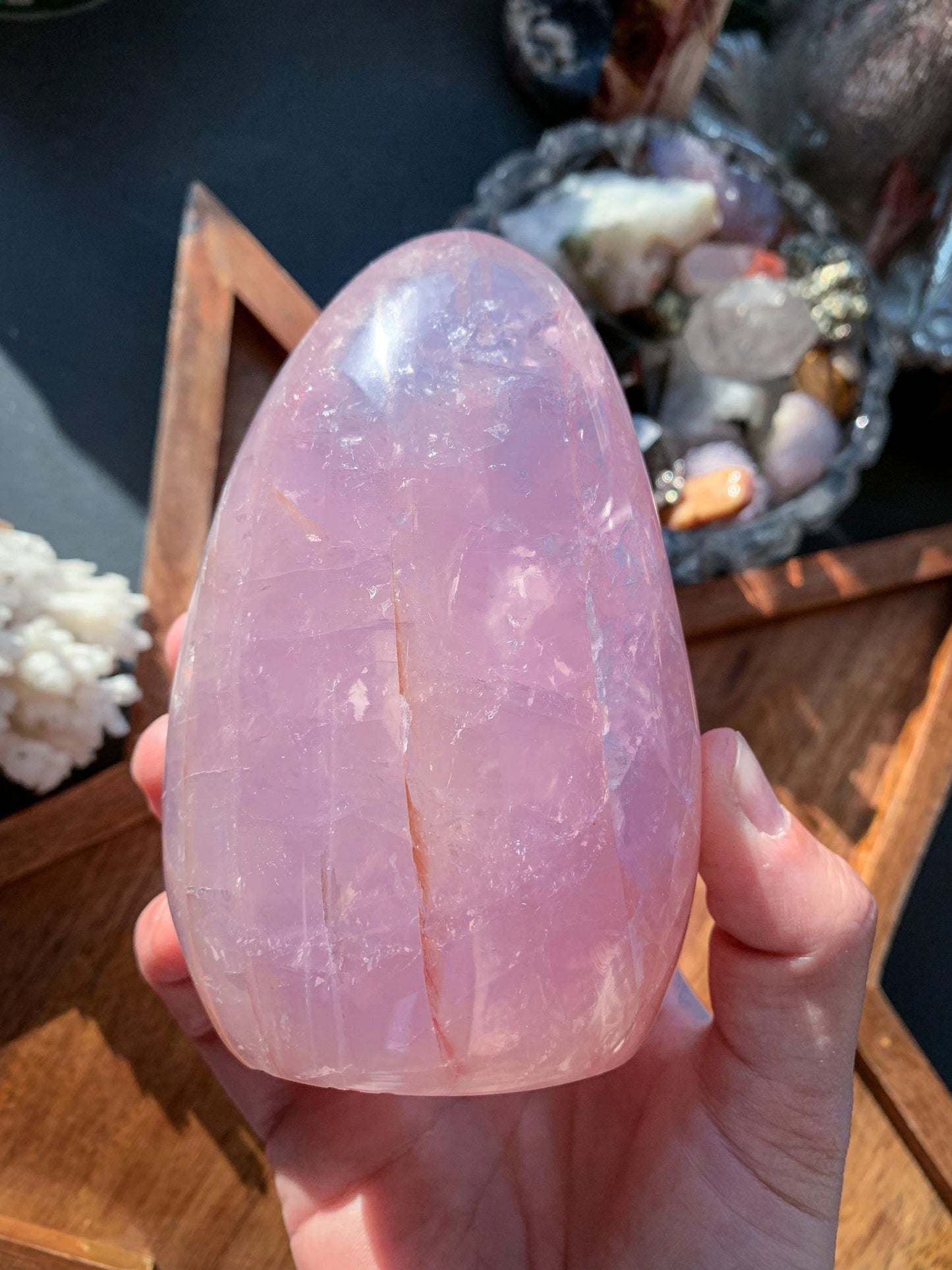 Purple Rose Quartz with Dendrite Freeform #B