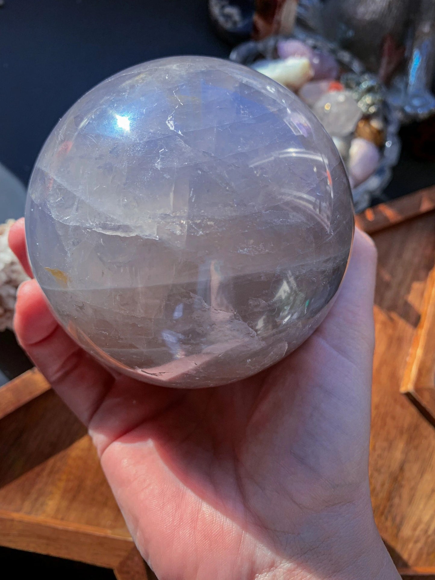 Blue Rose Quartz Extra Large Sphere #A