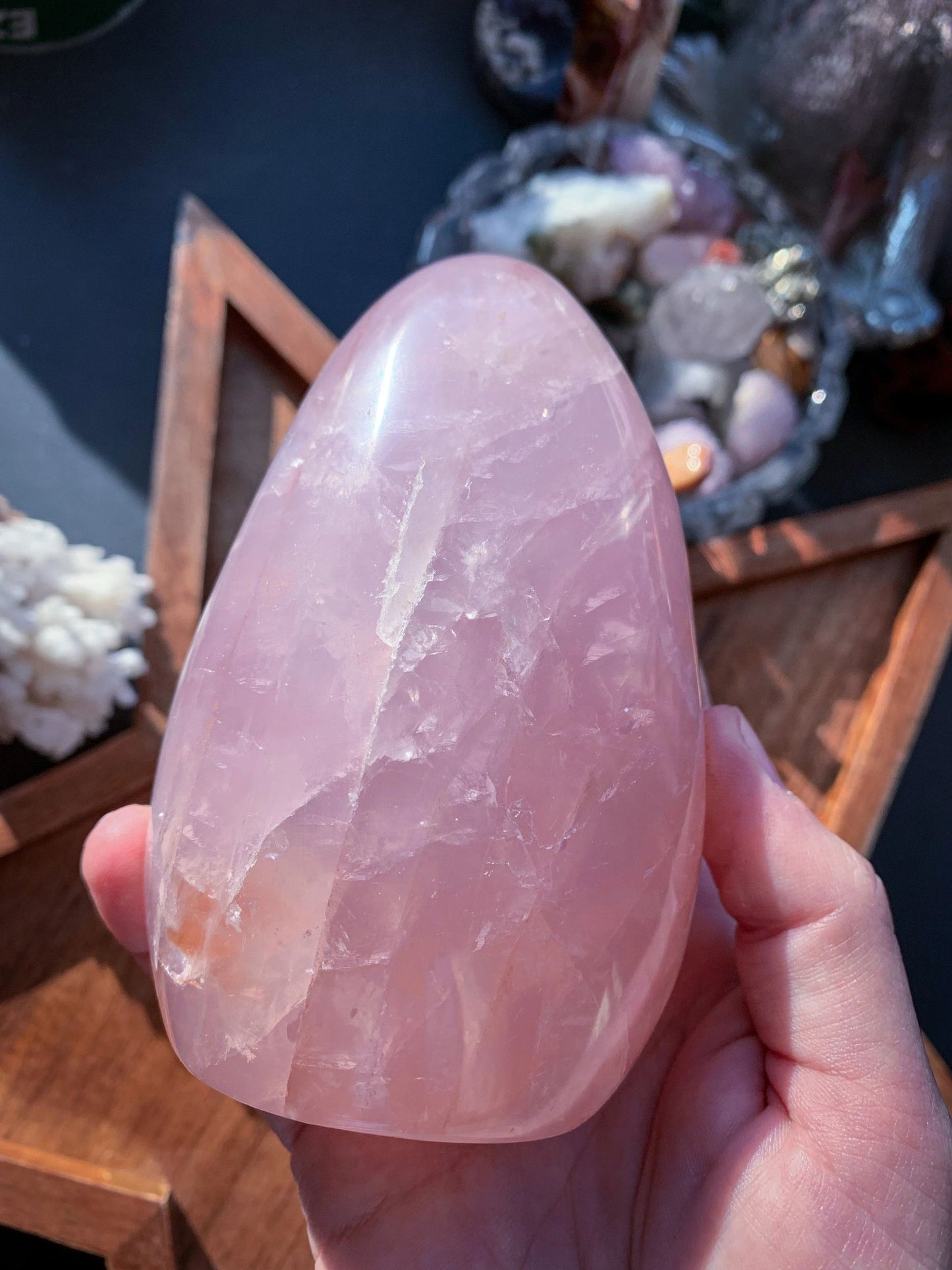 Purple Rose Quartz with Dendrite Freeform #B